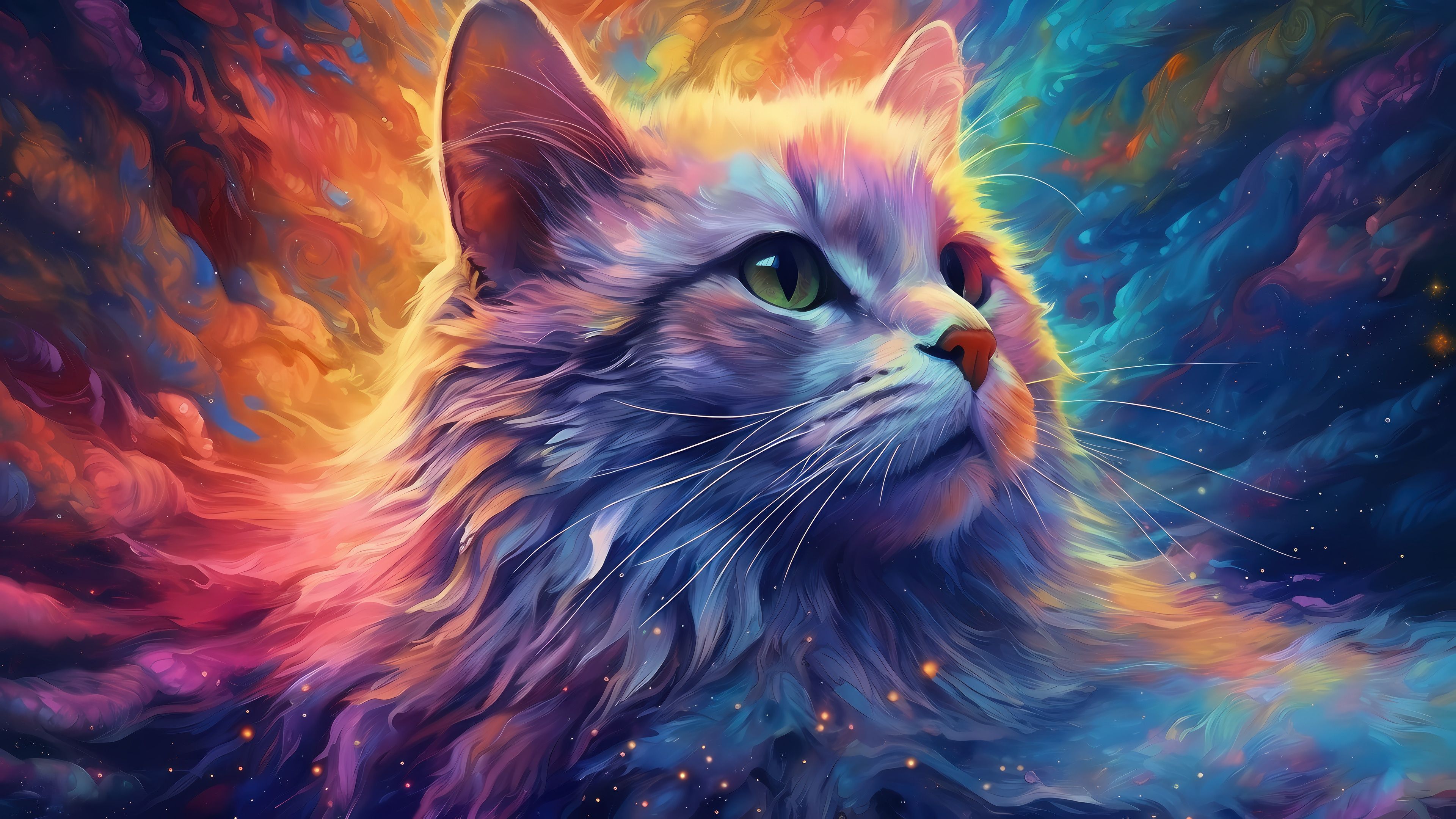 3840x2160 Cat Art 4k Wallpaper