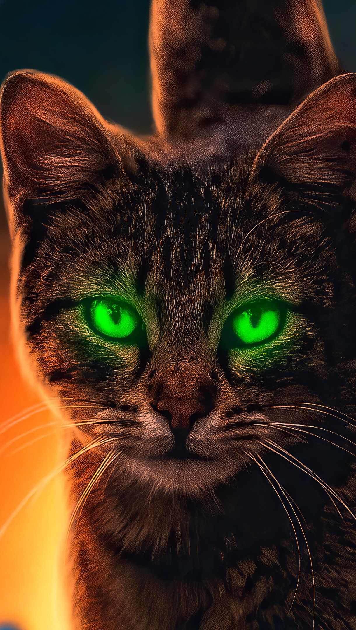 1220x2160 Cat with butterflies Digital Art Wallpaper 4K for iPhone and Mobile Phone