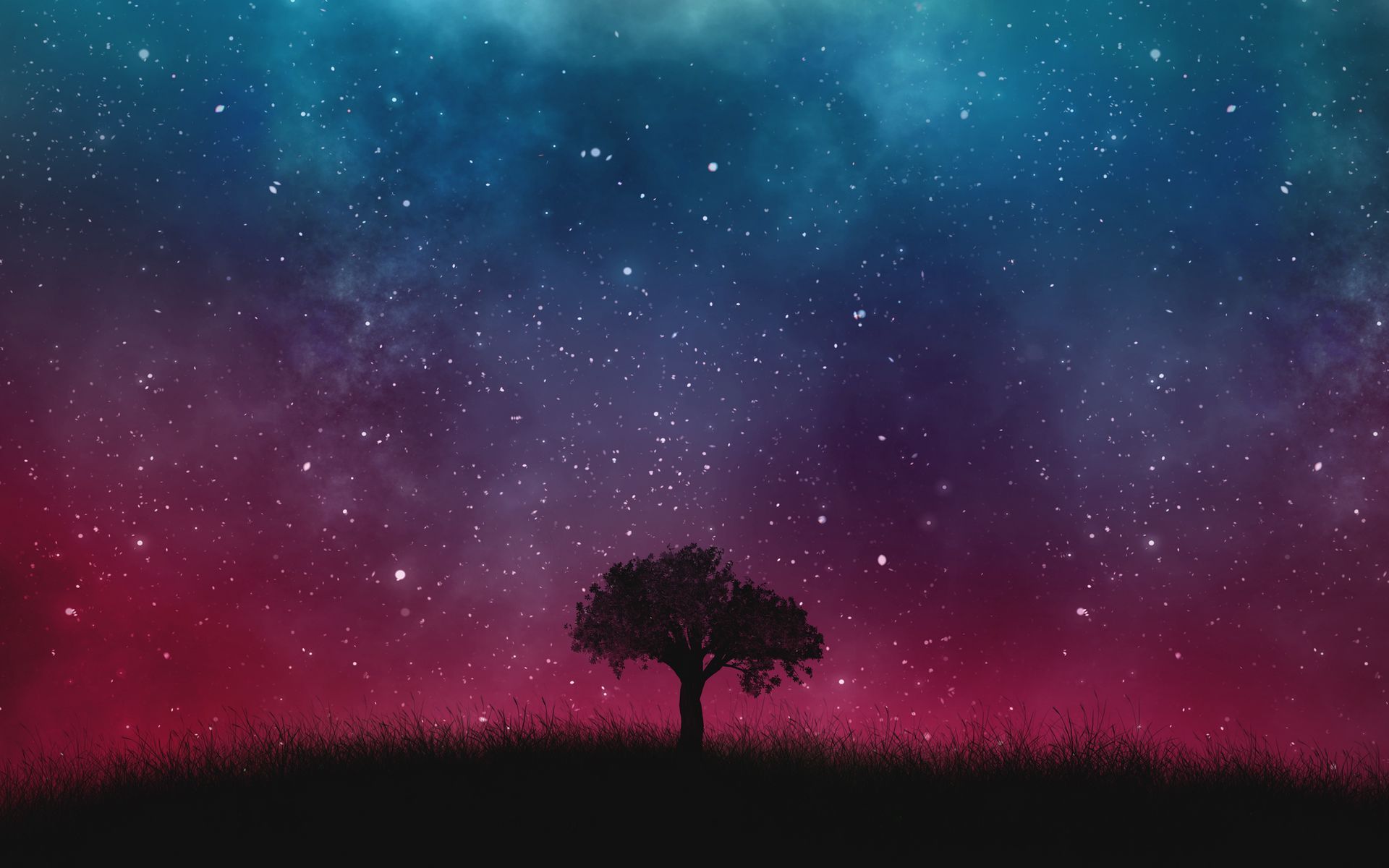1920x1200 Download wallpaper 1920x1200 starry sky, night, tree widescreen 16:10 HD background