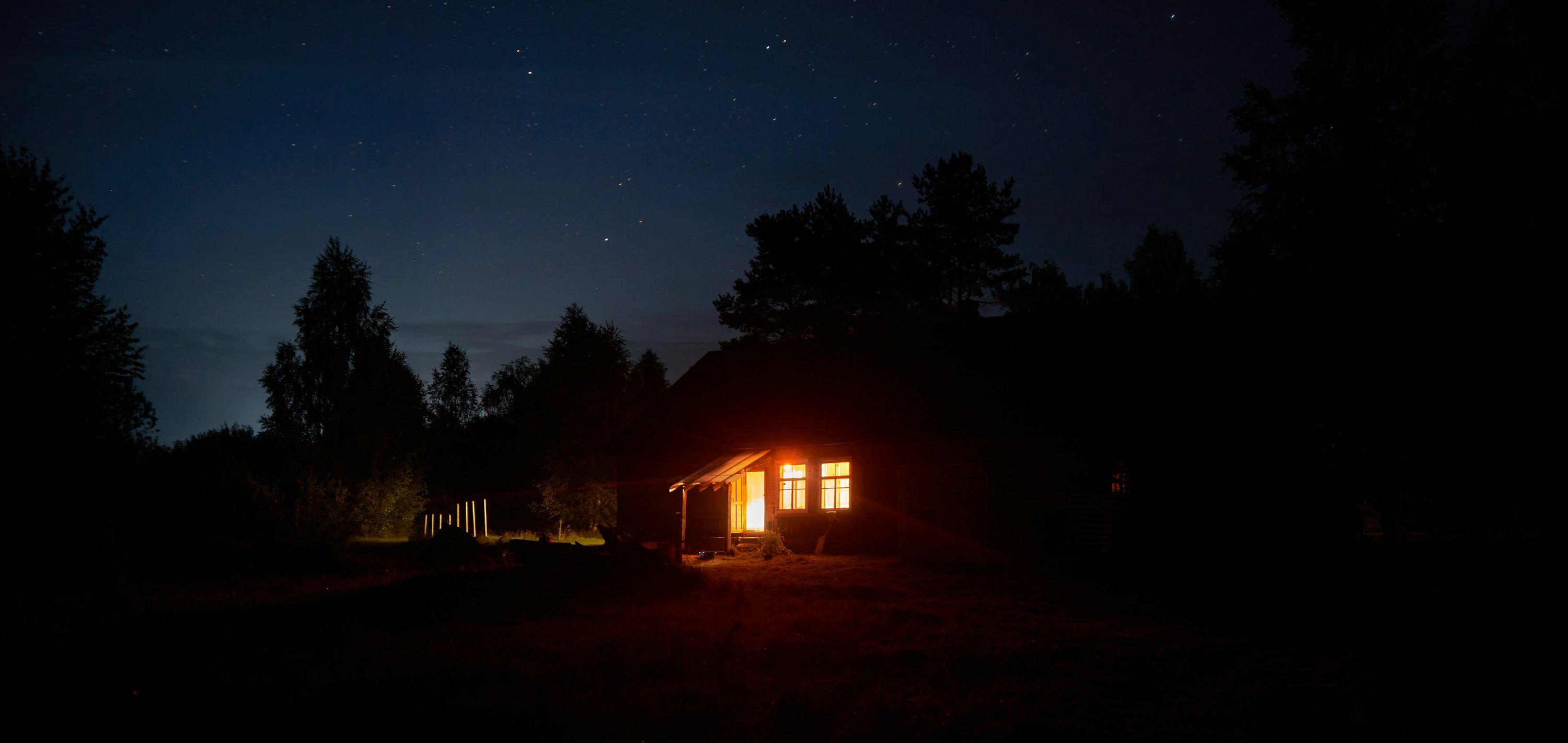 3000x1421 House At Night Picture. Download Free Image