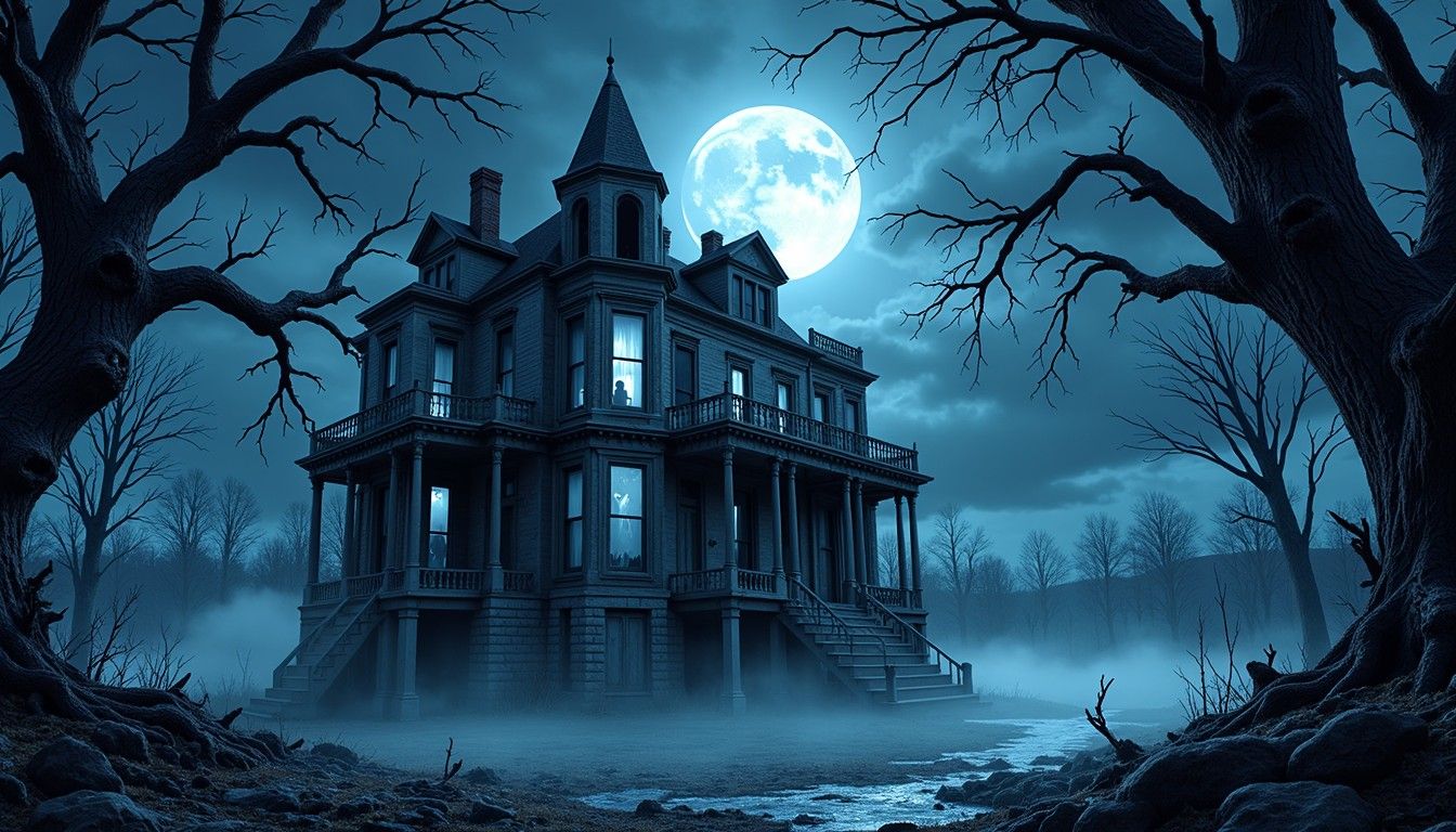 1344x768 Free Haunted Mansion Nights Image, Haunted, Gothic