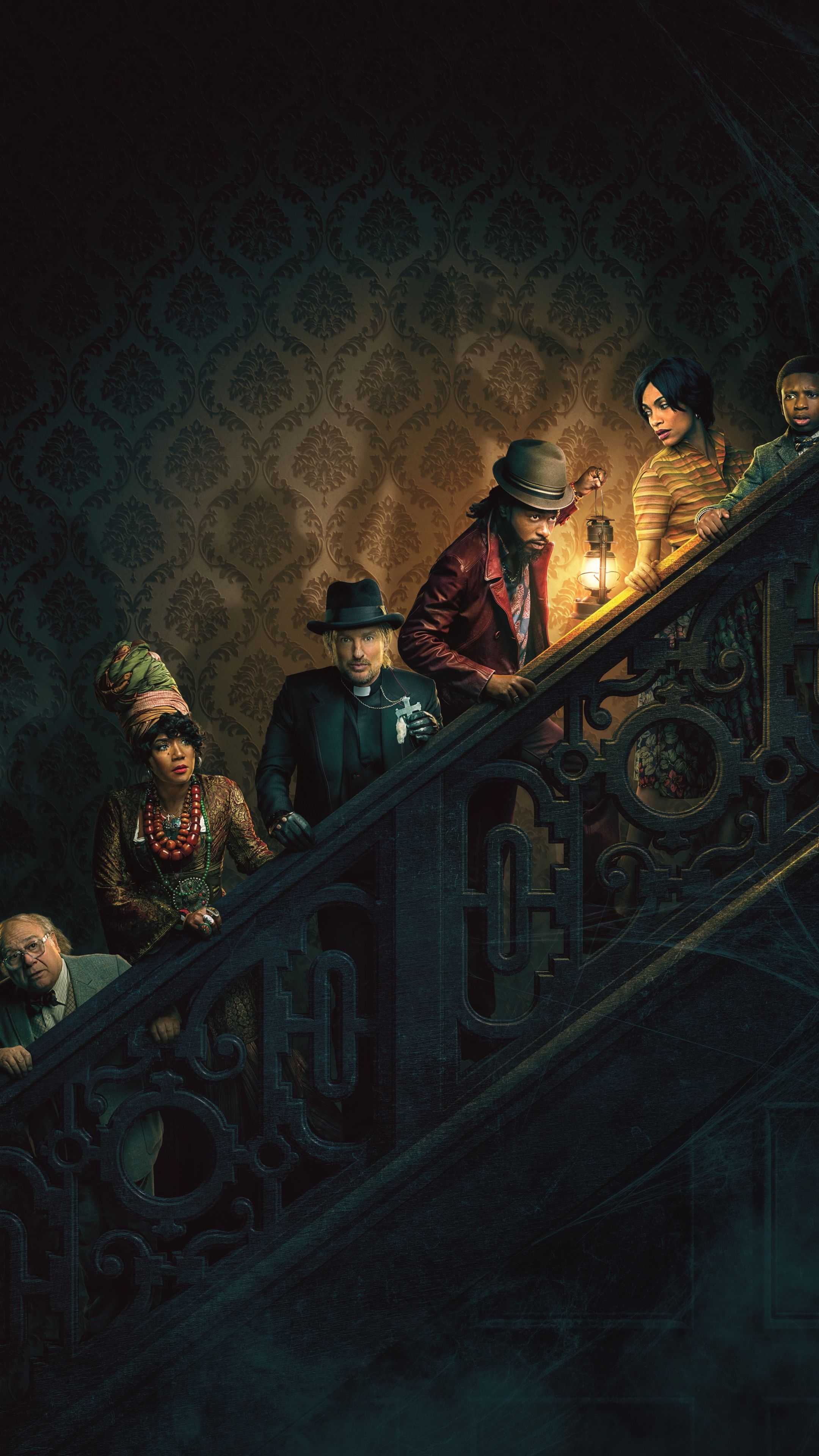 2160x3840 Haunted Mansion Wallpaper 4K, Danny DeVito, Owen Wilson