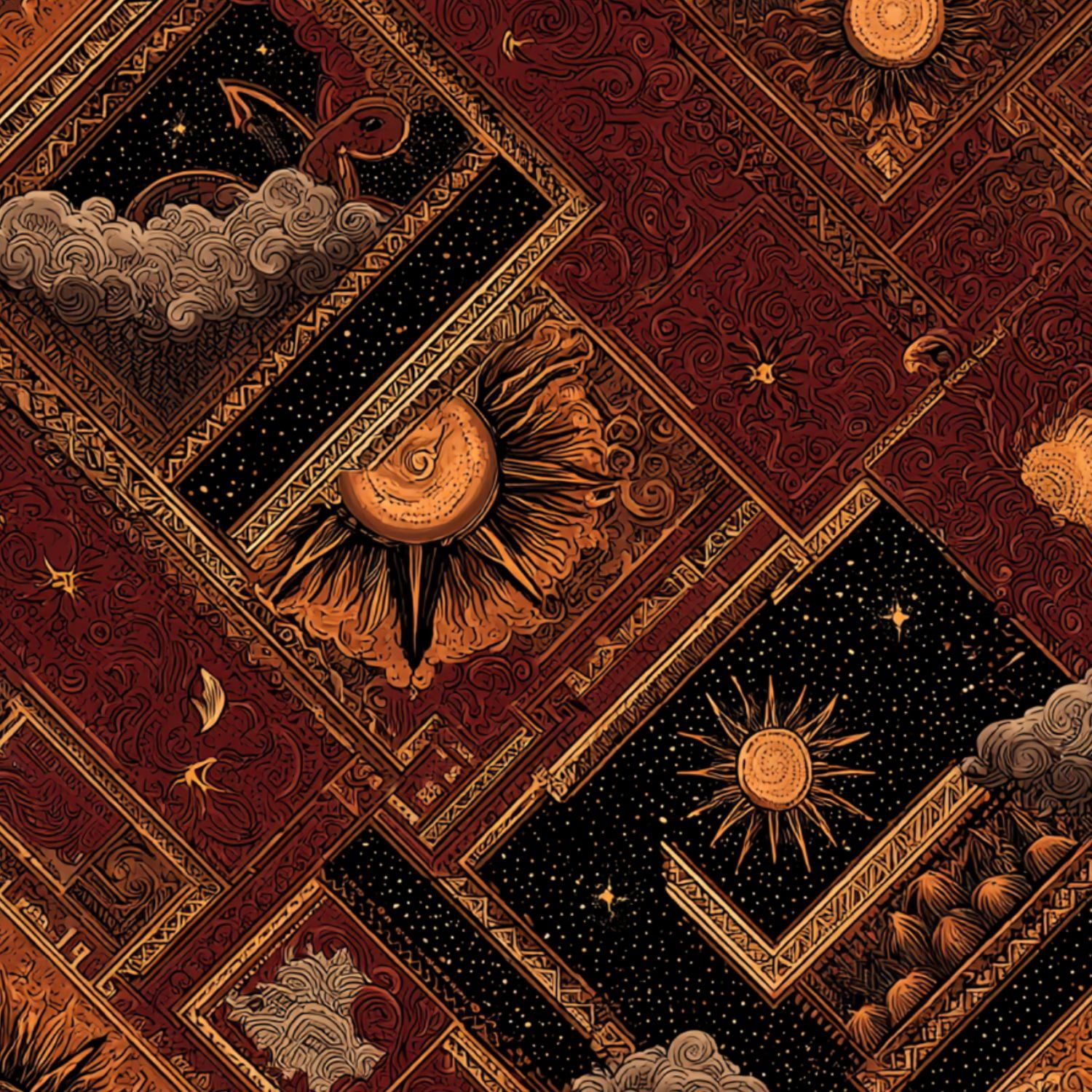 1500x1500 Vintage Celestial Peel and Stick Wallpaper Chiaroscuro Celestial Grid Shaded Moons Star Clusters Wall Mural 23.6in x 9.8ft Self Adhesive Removable