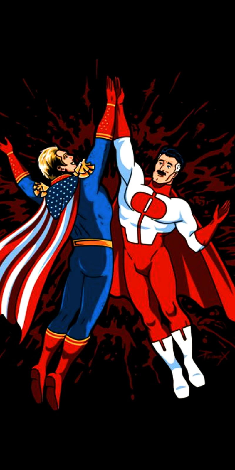 800x1601 Homelander x Omniman, invencible, the boys, HD phone wallpaper