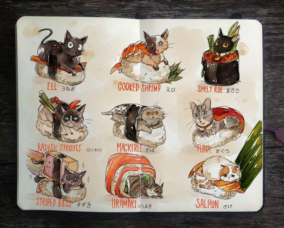 Sushi Cat Wallpapers - Top Free Sushi Cat Backgrounds - WallpaperAccess