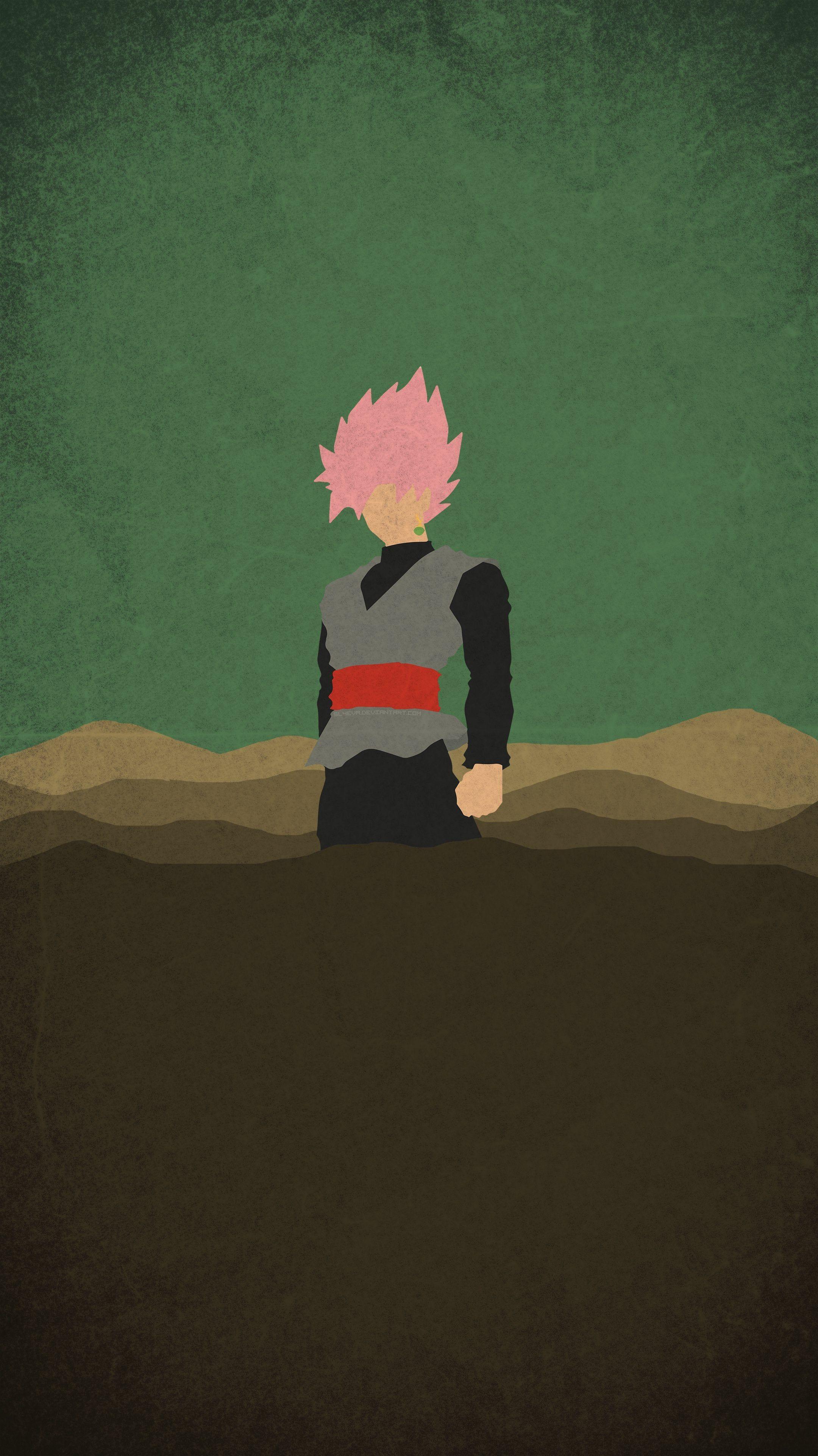 2160x3840 Super Sayan Rosé Black Goku minimal mobile wallpaper