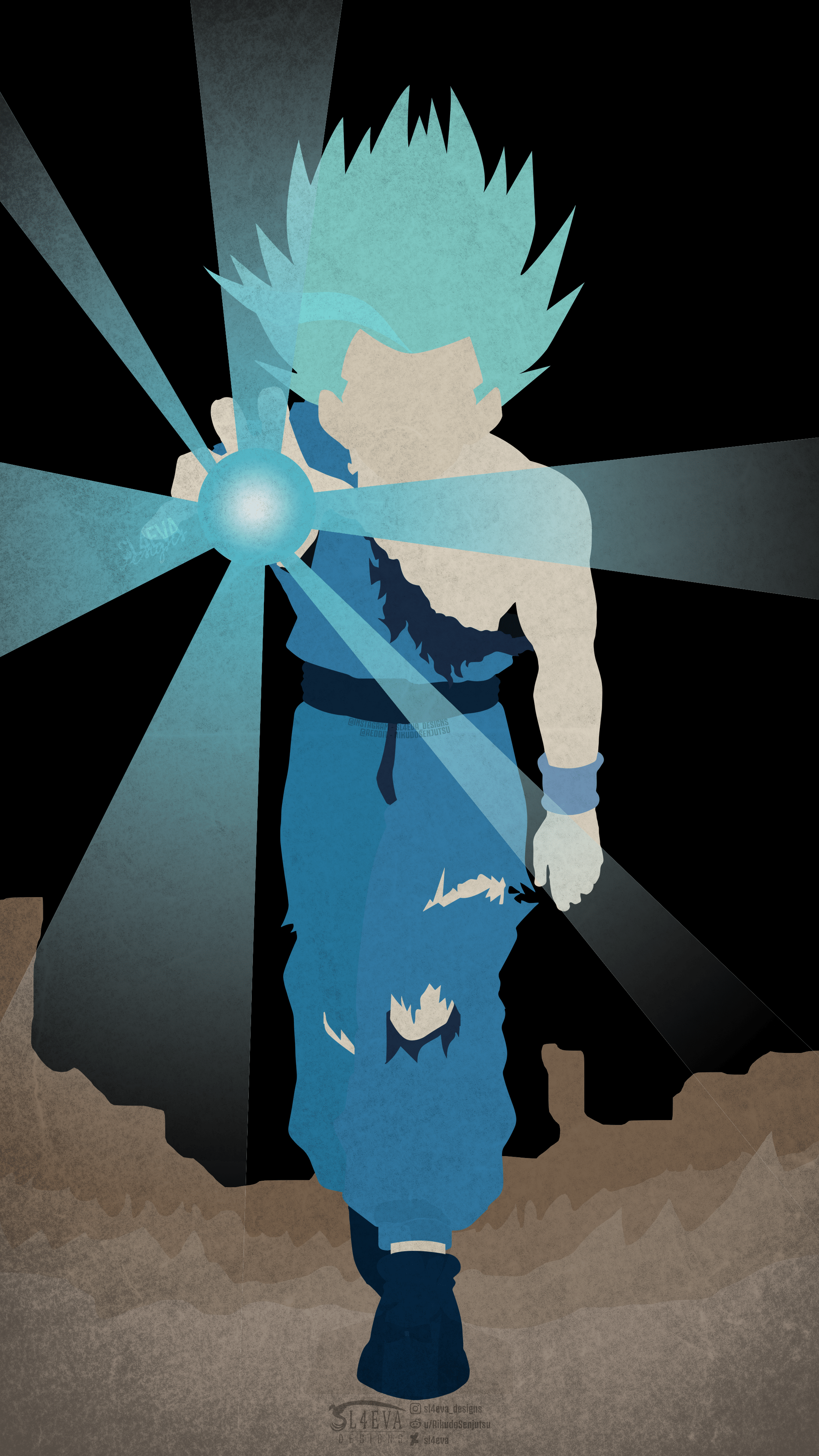 2160x3840 OC Walking Kamehameha Minimal Mobile Wallpaper