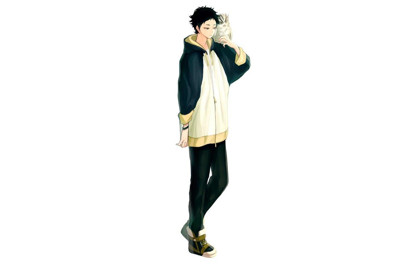 1332x850 Wallpaper owl, minimalism, guy, Volleyball, Haikyuu, Akaashi Keiji image for desktop, section сёнэн