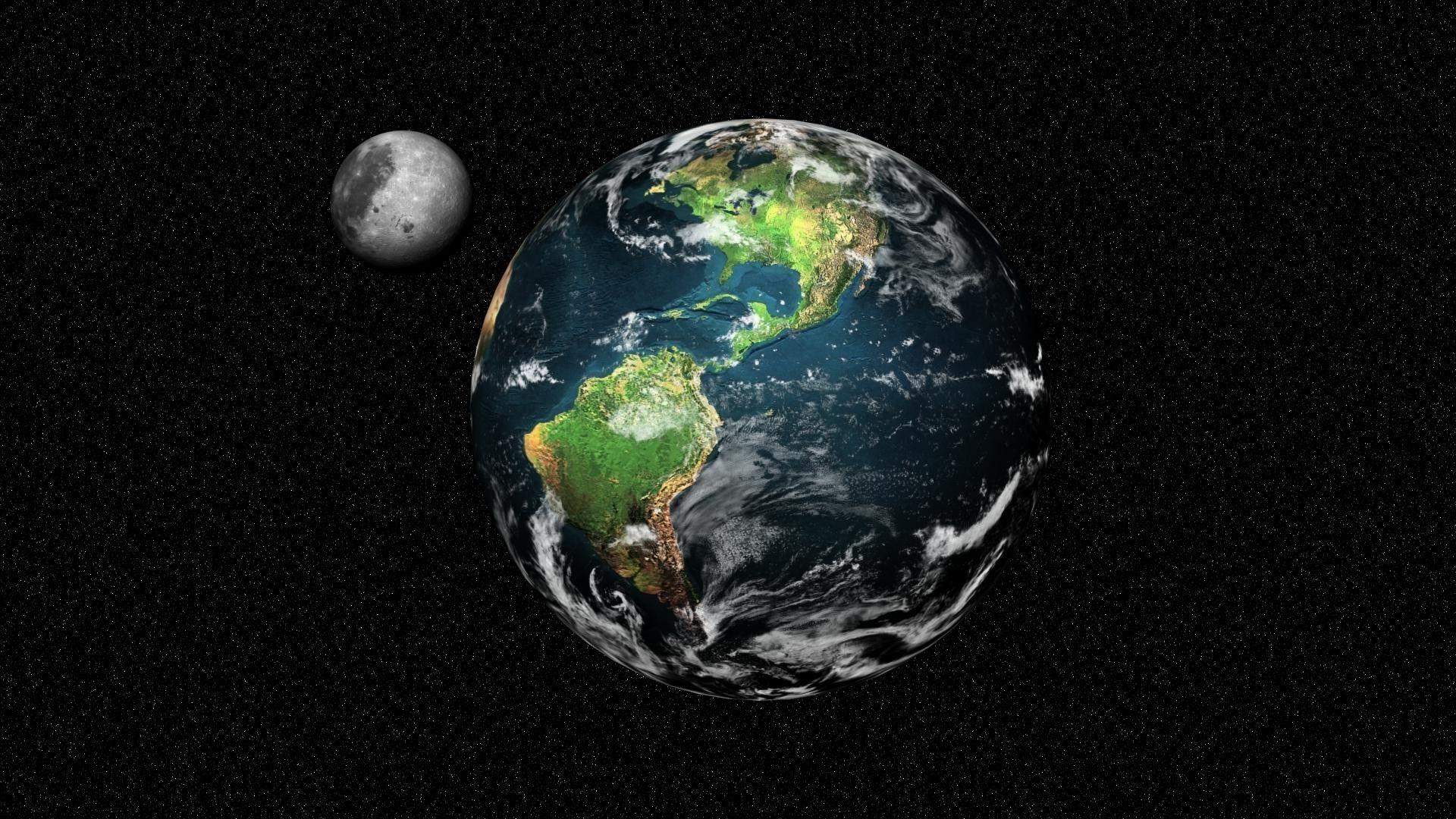 1920x1080 Earth and Moon Wallpaper Free HD Wallpaper