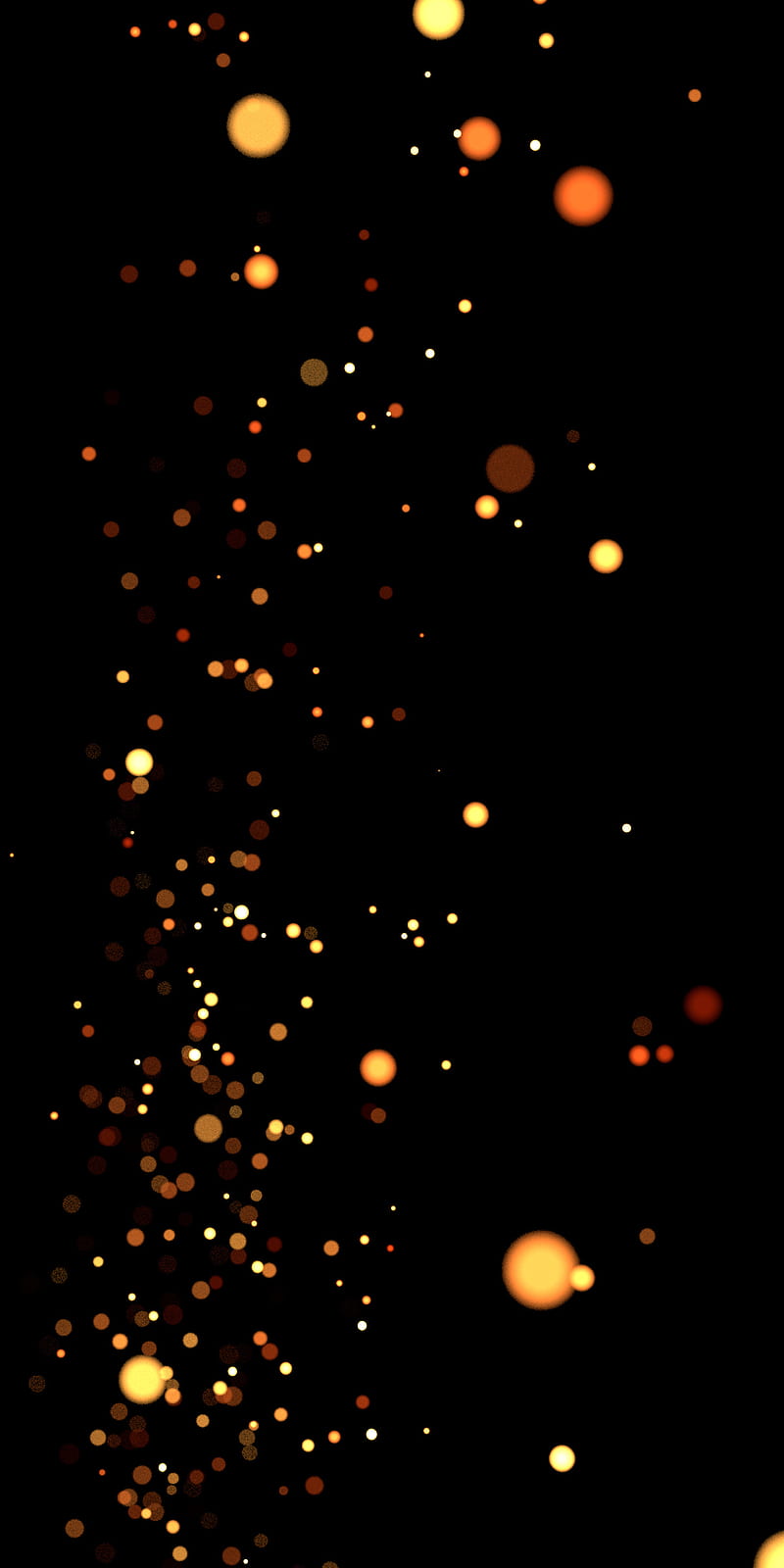 800x1600 Sparks, black, dark, fireflies, night, particles, yellow, HD phone wallpaper