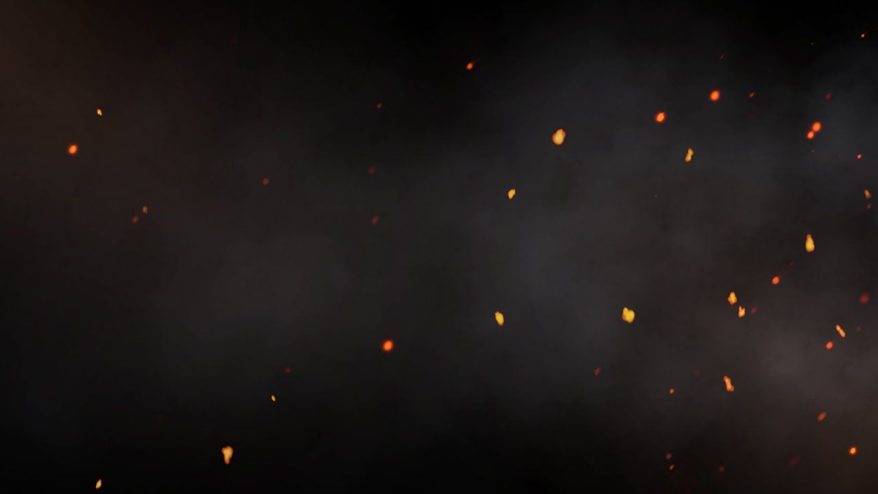 1280x720 Burning Fire Particles Smoke Effect Black Screen Background Video 4k