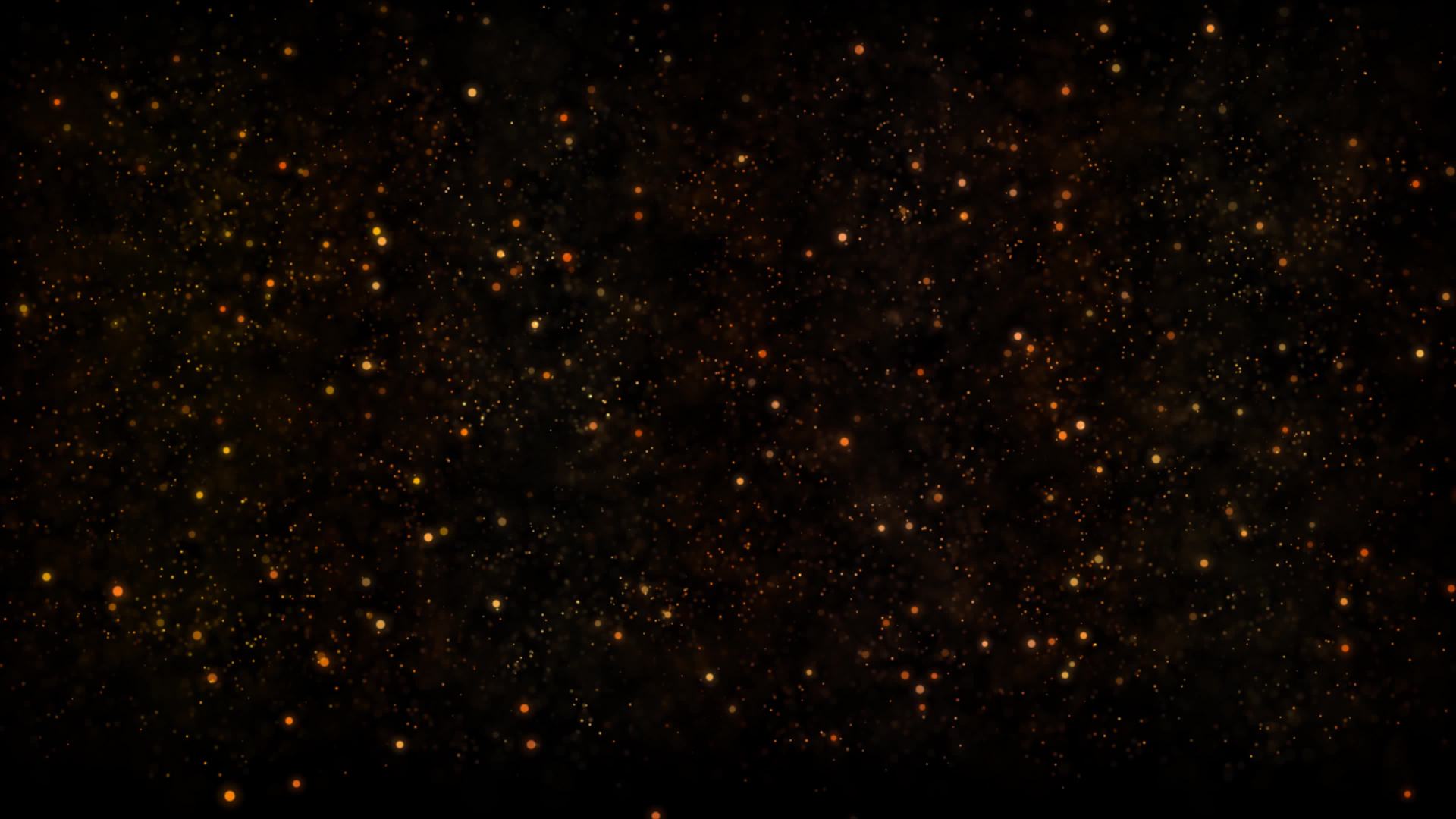 1920x1080 Orange soft particles floating slowly on 4K black background