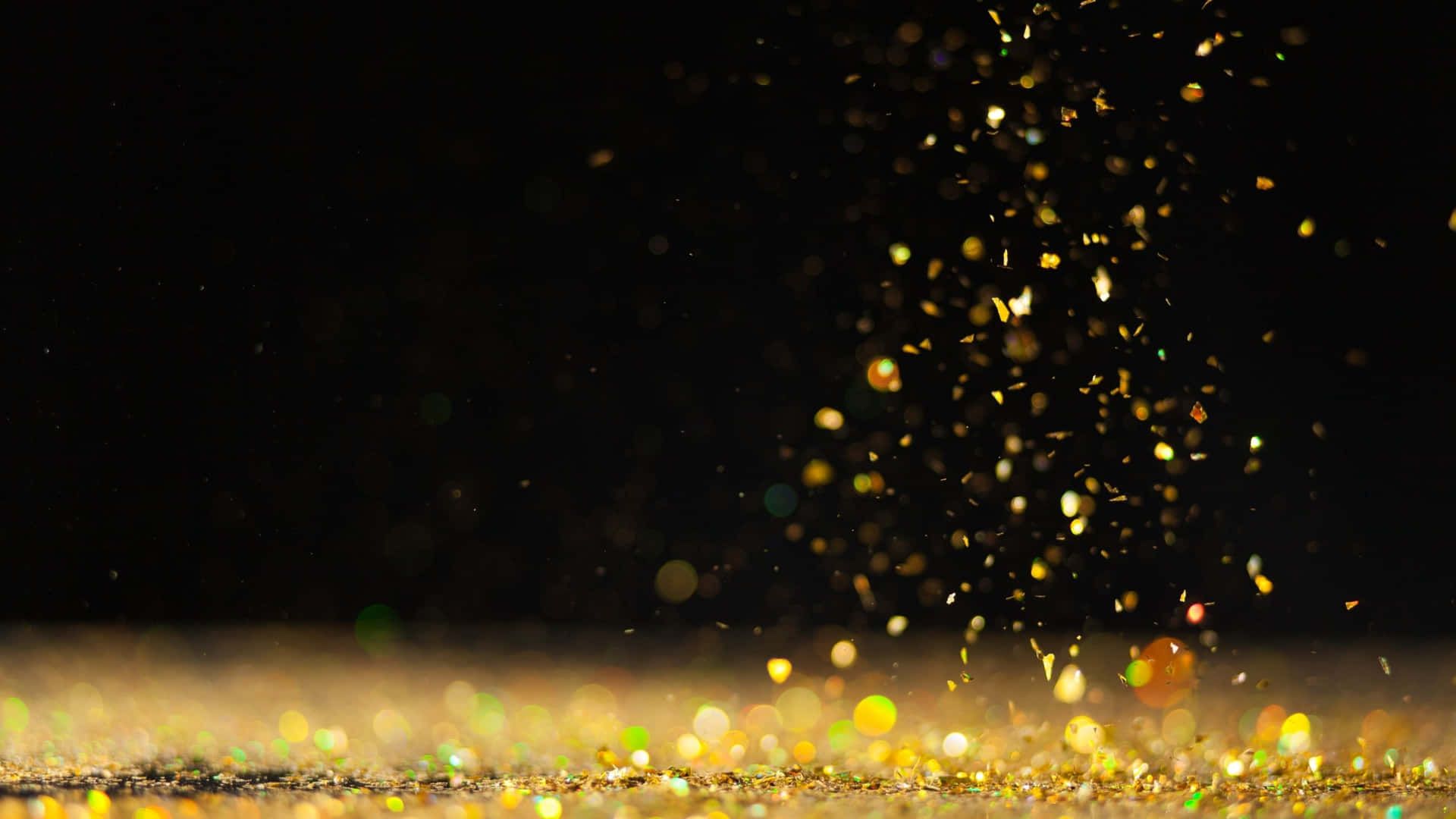 1920x1080 Download free Black And Gold Glitter Particles Falling Wallpaper