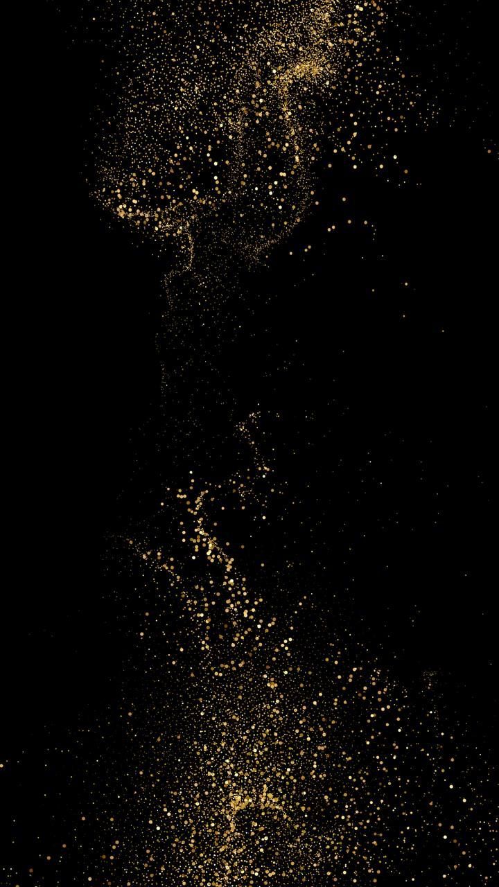 720x1280 Gold Glitter Dust Luxury Phone Wallpaper. Black and gold aesthetic, Diy party invitation ideas, Elegant gold glitter design
