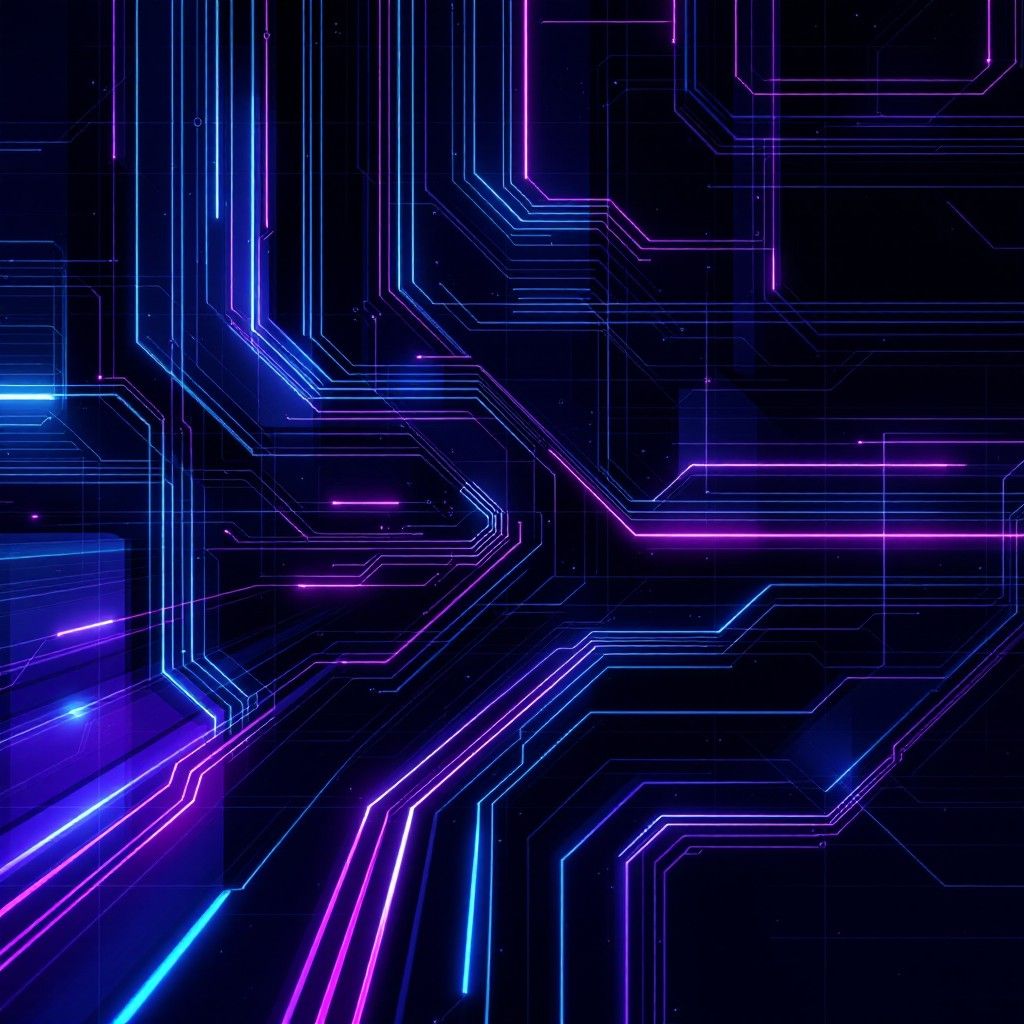 1024x1024 Free Neon Circuit Lines Image, Circuit, Cyberpunk