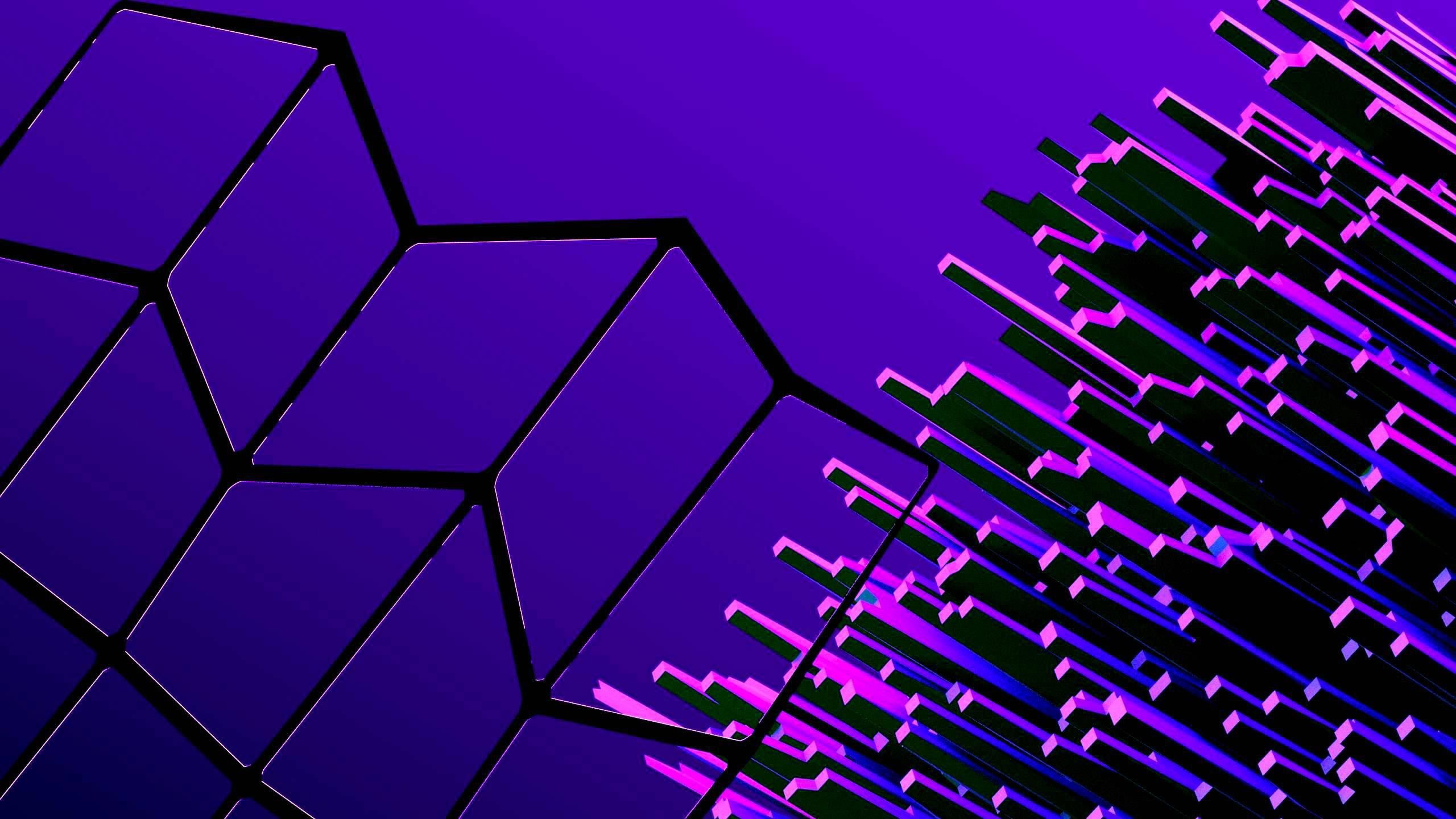2560x1440 Purple Lines Geometric Shapes Pattern HD Purple Wallpaper