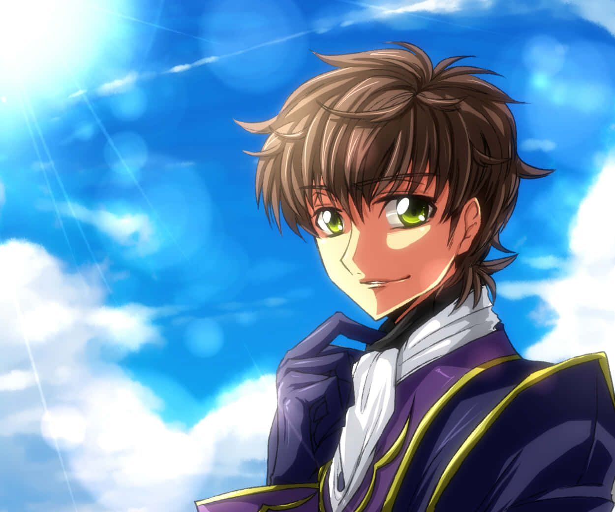 1250x1040 Download Suzaku Kururugi in action and determined Wallpaper