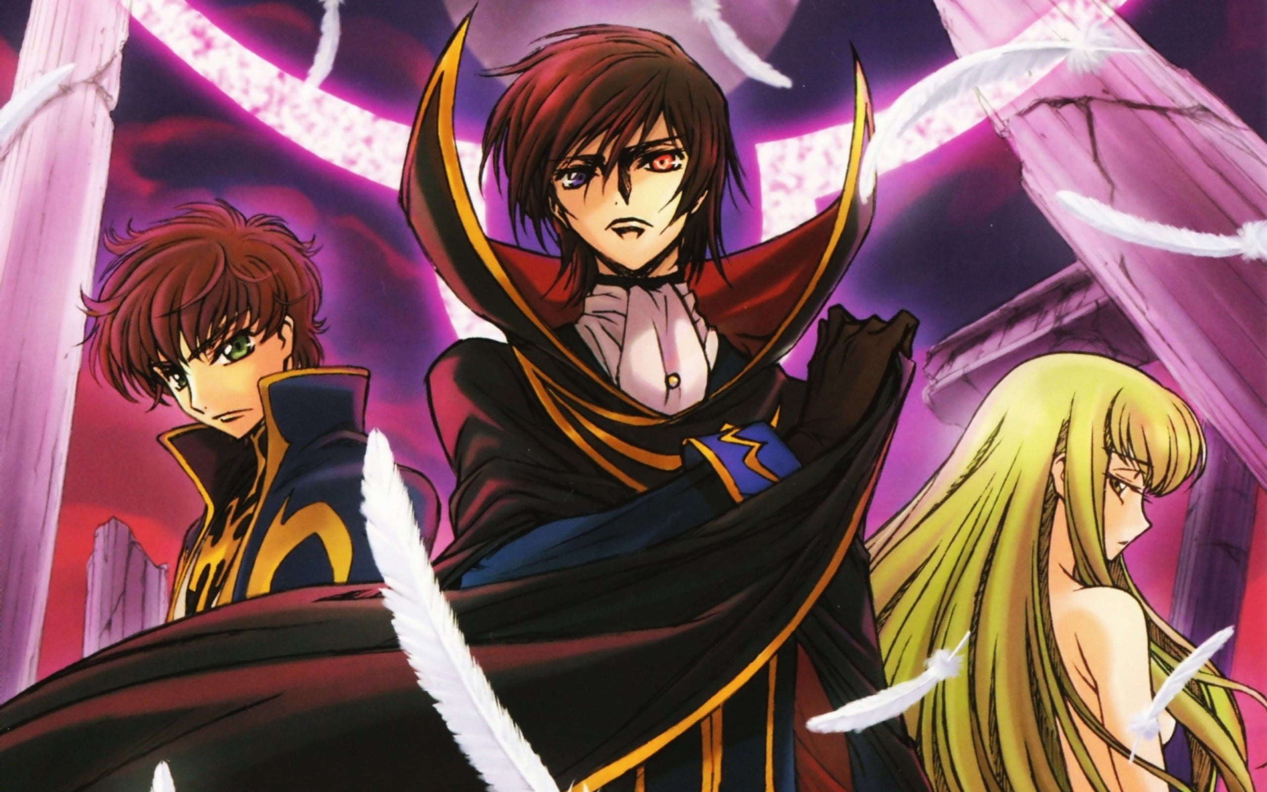 2560x1600 Code Geass wallpaper, Code Geass, Lamperouge Lelouch, Kururugi Suzaku, feathers HD wallpaper