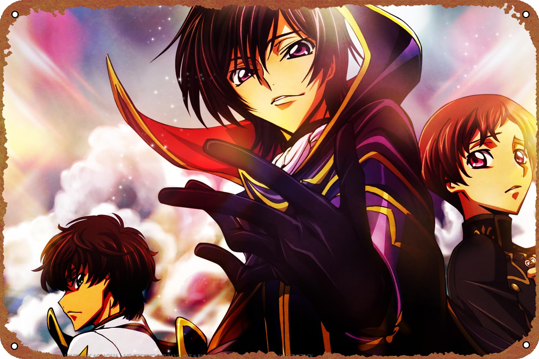 1890x1260 Rolo Lamperouge Suzaku Kururugi Code Geass Lelouch Lamperouge Anime Poster Vintage Tin Sign Unique Metal Wall Decor for Home, Bar, Diner, Pub, 8 x 12 Inches, Fun Kitchen Decor, Funny Bar
