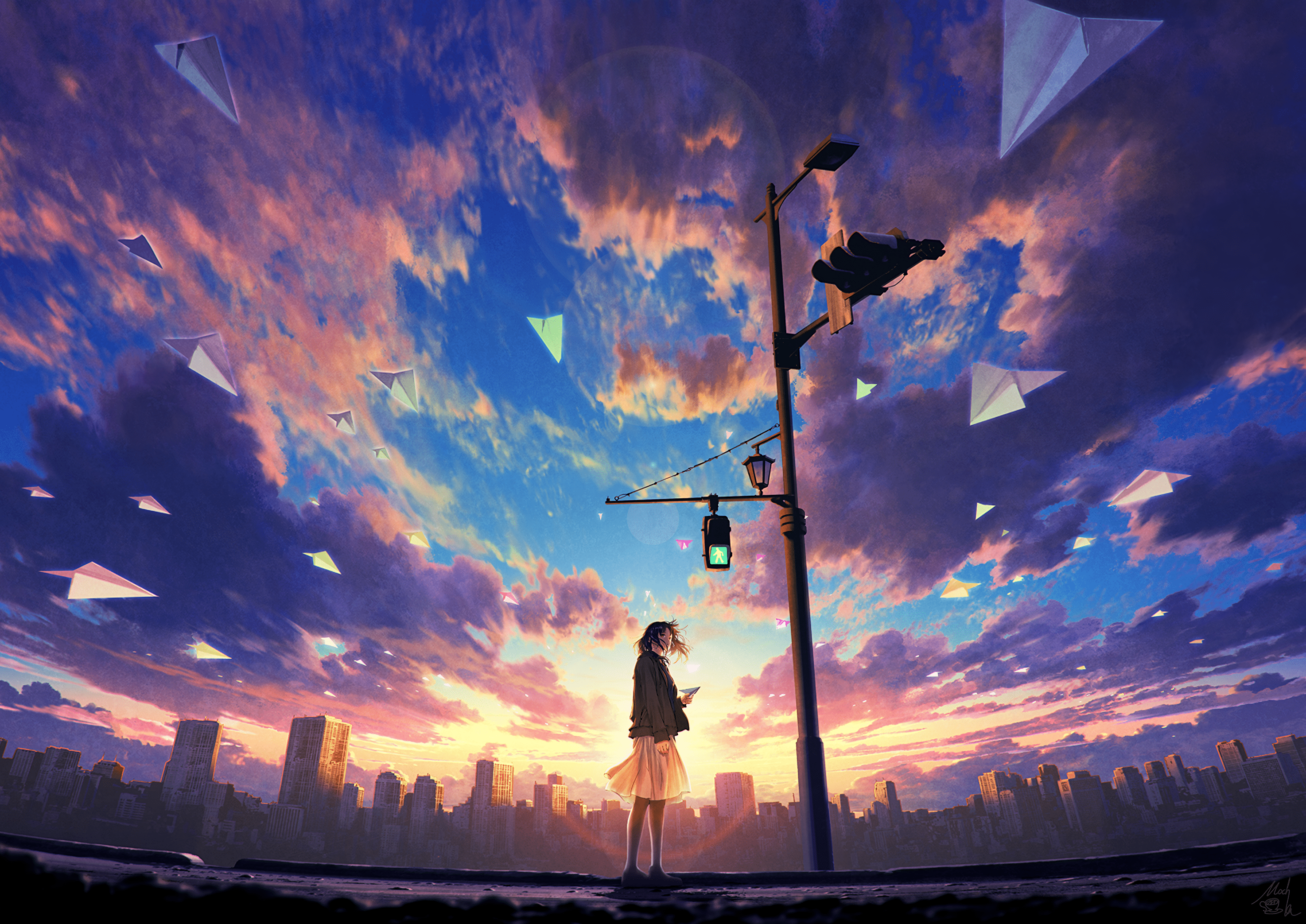 Featured image of post Anime Morning Sky Early morning vector blue sky clouds
