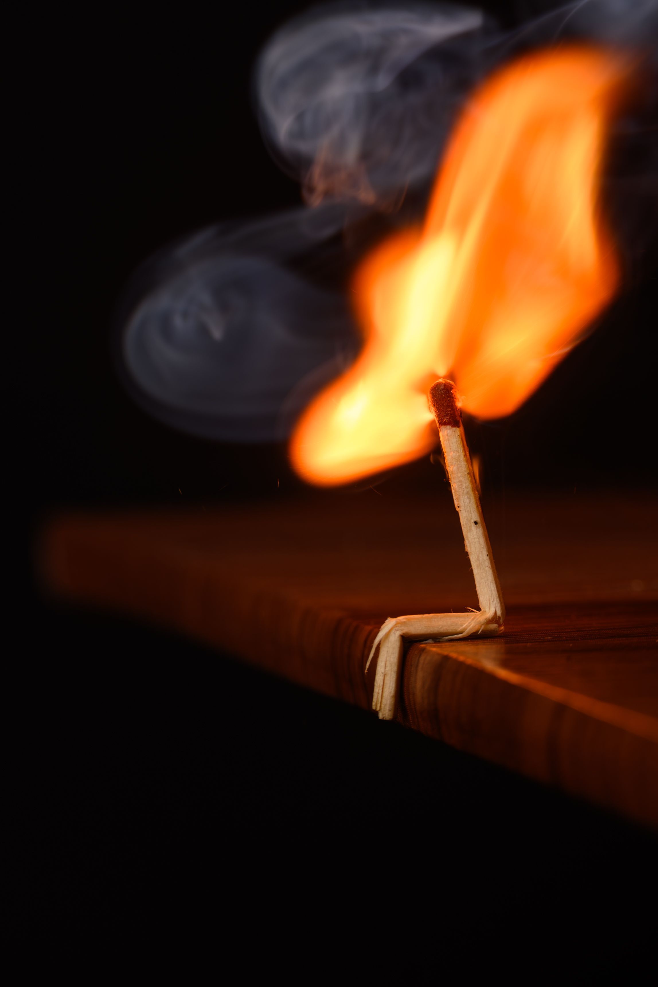 2295x3443 Creative Matchstick Sculpture on Fire · Free