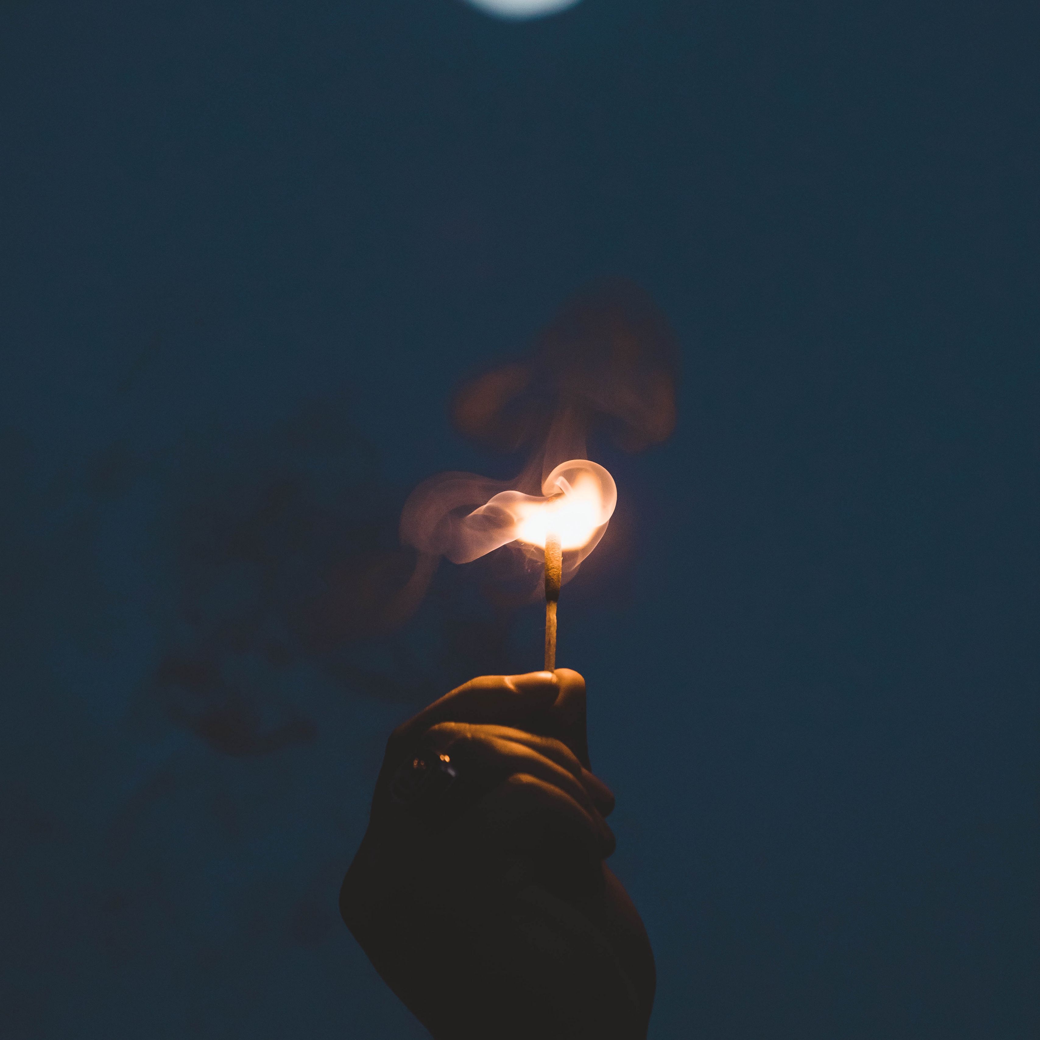 3415x3415 Download wallpaper 3415x3415 matchstick, hand, fire, smoke, darkness ipad pro 12.9 retina for parallax HD background
