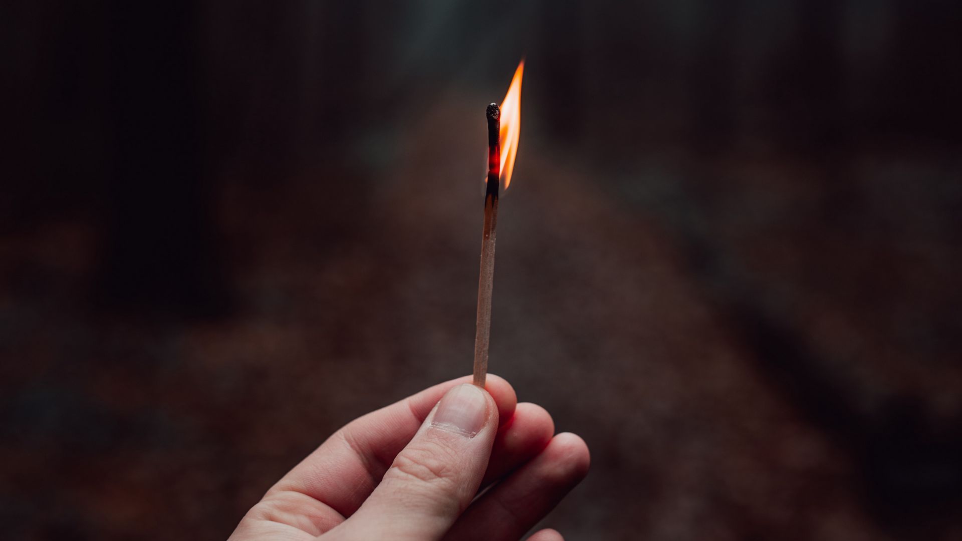 1920x1080 Download wallpaper 1920x1080 matchstick, hand, fire, burn full hd, hdtv, fhd, 1080p HD background