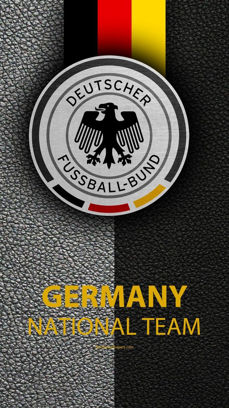 736x1308 Download wallpaper Germany national football team, 4k, leather texture, emblem, logo, football, Germany, Europe for desktop with resolution 1080x1920. High Quality HD picture wallpaper