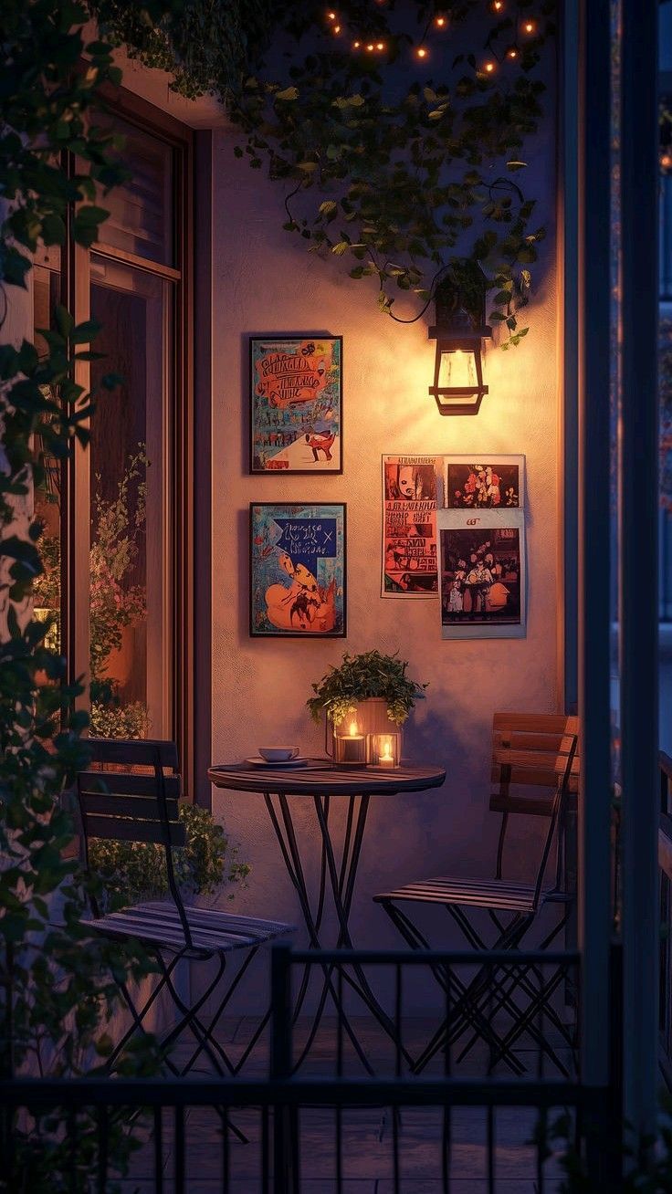 736x1308 Cozy place wallpaper. Cozy city wallpaper, Cozy evening wallpaper, Patio with string lights