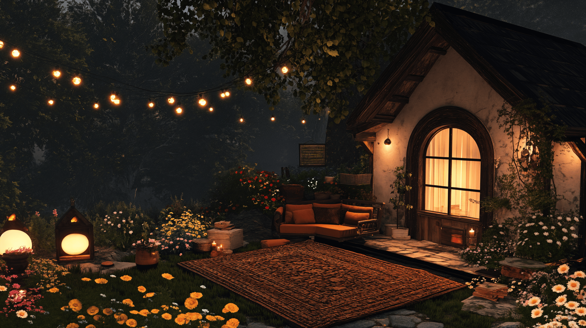 1920x1075 Cozy Evening in the Backyard Ultra HD Wallpaper