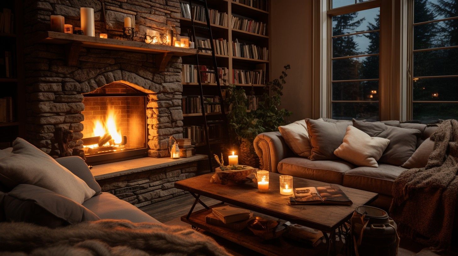1456x816 Free Cozy Evening Ambiance Image Room, Fireplace, Cozy