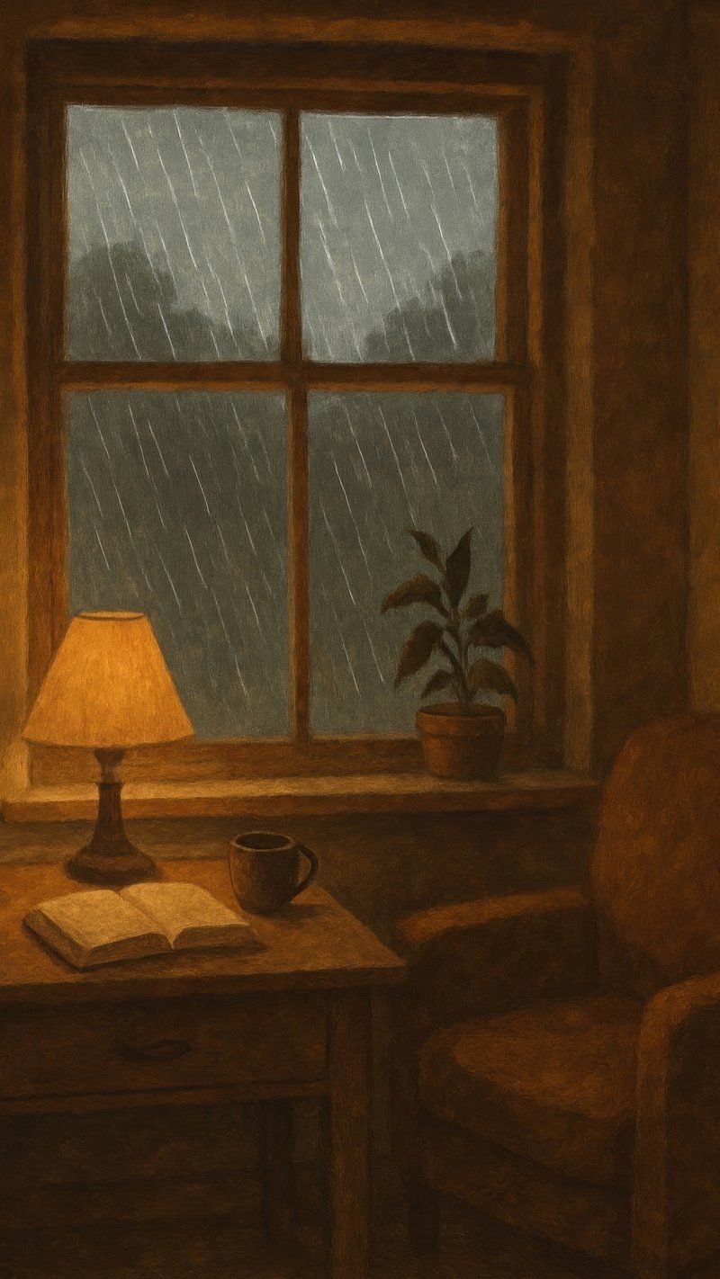 800x1422 Cozy evening reading nook mobile. Free Photo Illustration