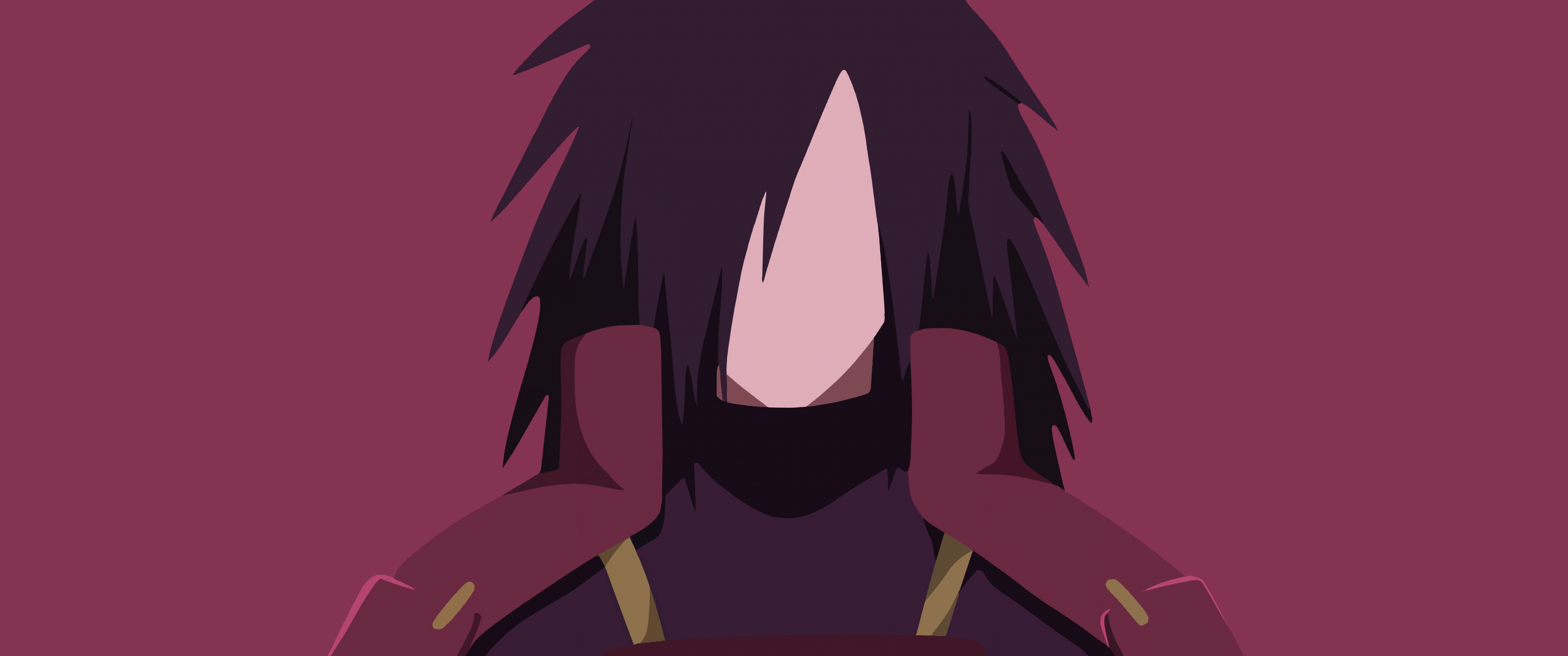 3440x1440 Madara Uchiha Wallpaper 4K, Faceless, Minimalist, Naruto