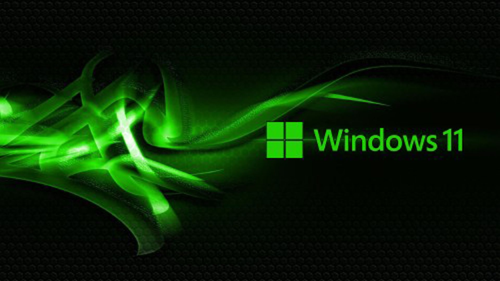 1920x1080 Dark Green Windows 11 Logo In Black Background HD WIndows 11 Wallpaper