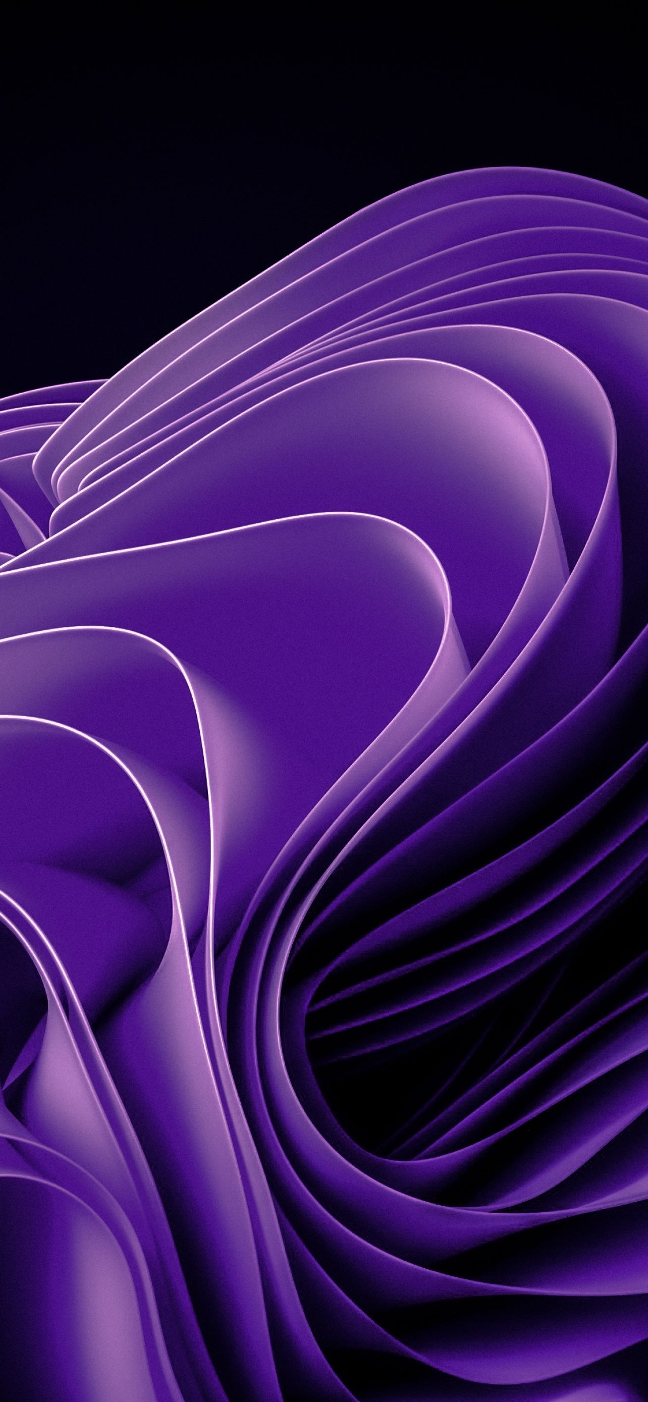 1284x2778 Windows 11 Stock Purple Abstract Black Background AMOLED