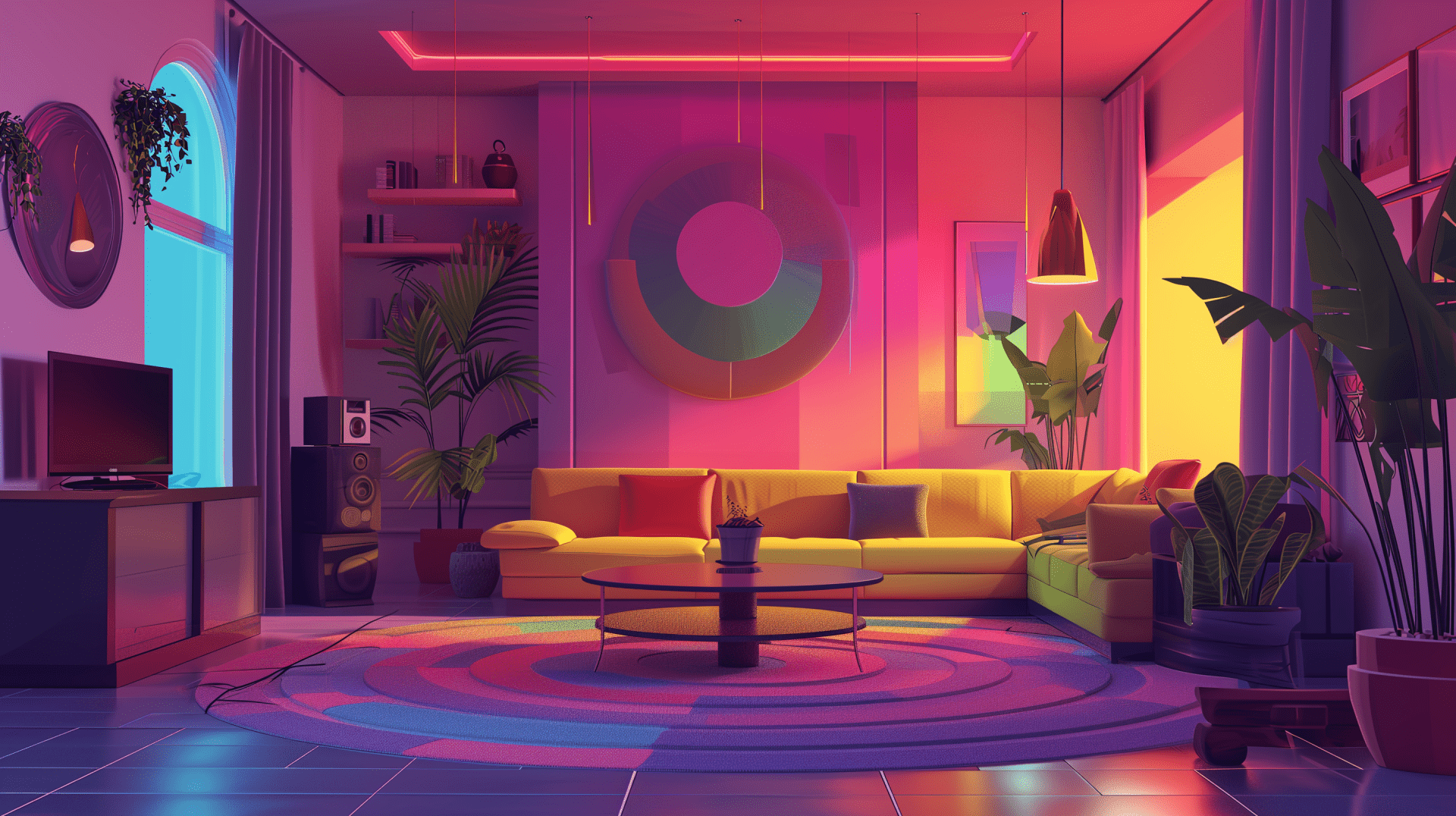 1920x1076 Aesthetic Living Room Interior Design. HD Wallpaper