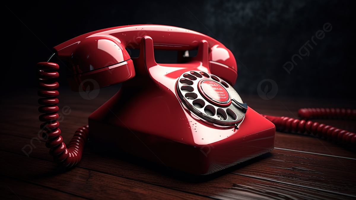 1200x673 Red Telephone Sitting Next To A Dark Background Photo And Picture For Free Download