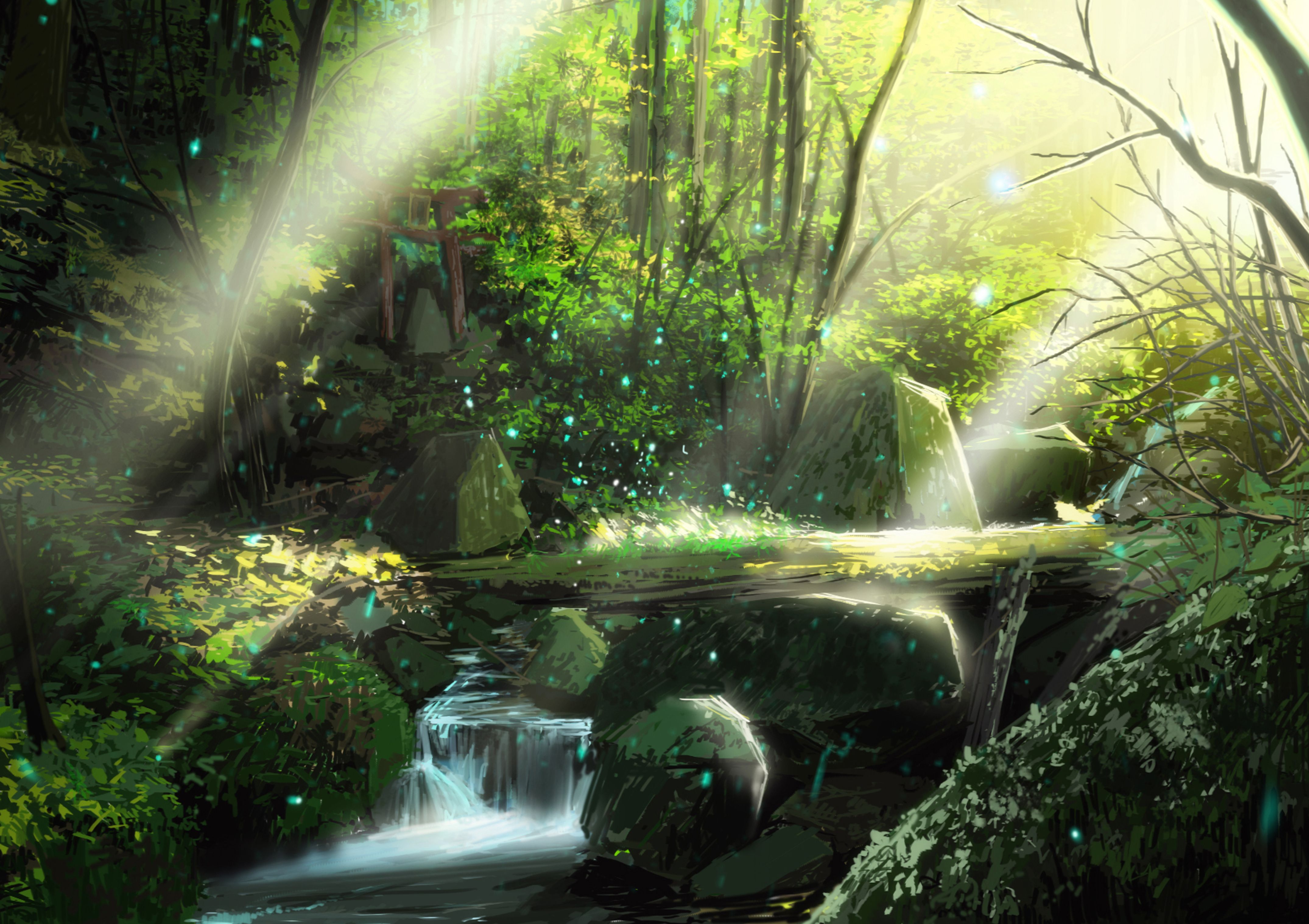 4299x3035 Anime Forest 4k Wallpaper