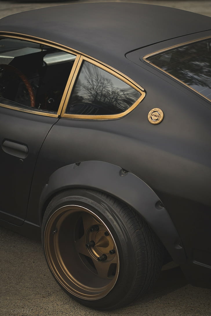 728x1092 HD wallpaper: car, Datsun 240Z, JDM, Old School Wheels, Stance, Tuning