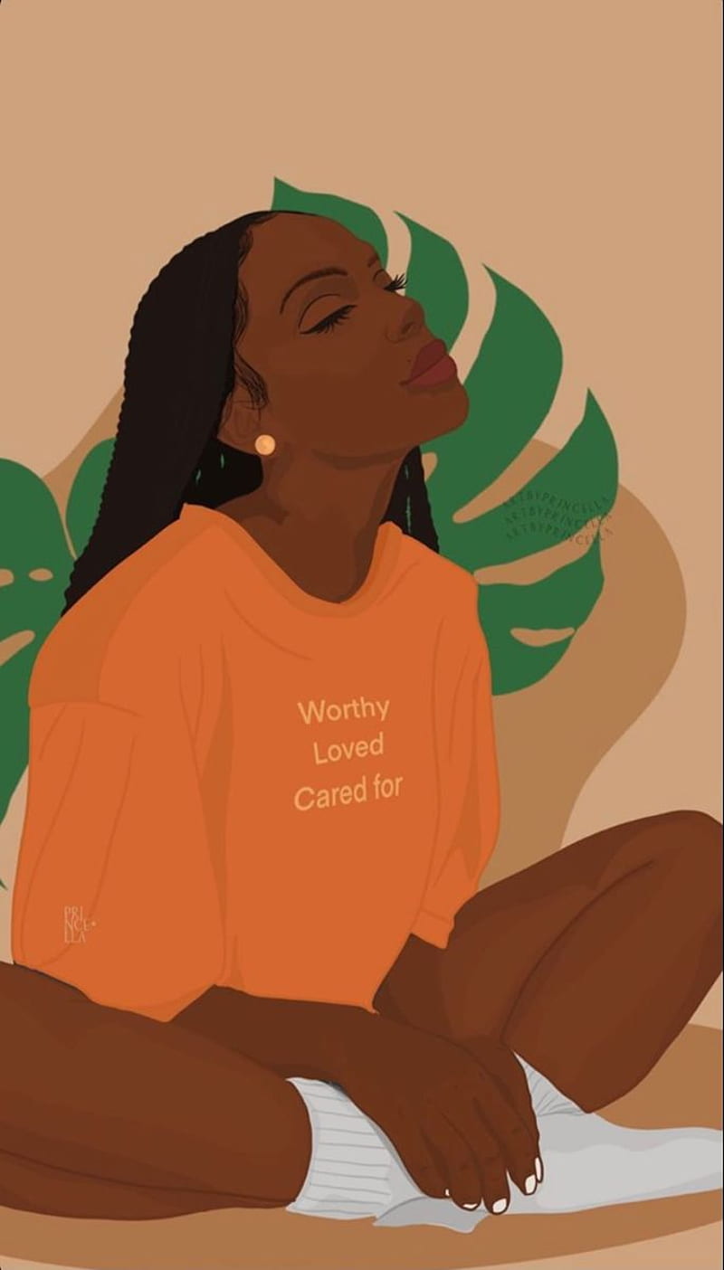 800x1404 Black girl illustration. Black love art, Black girl art, Black art painting, HD phone wallpaper