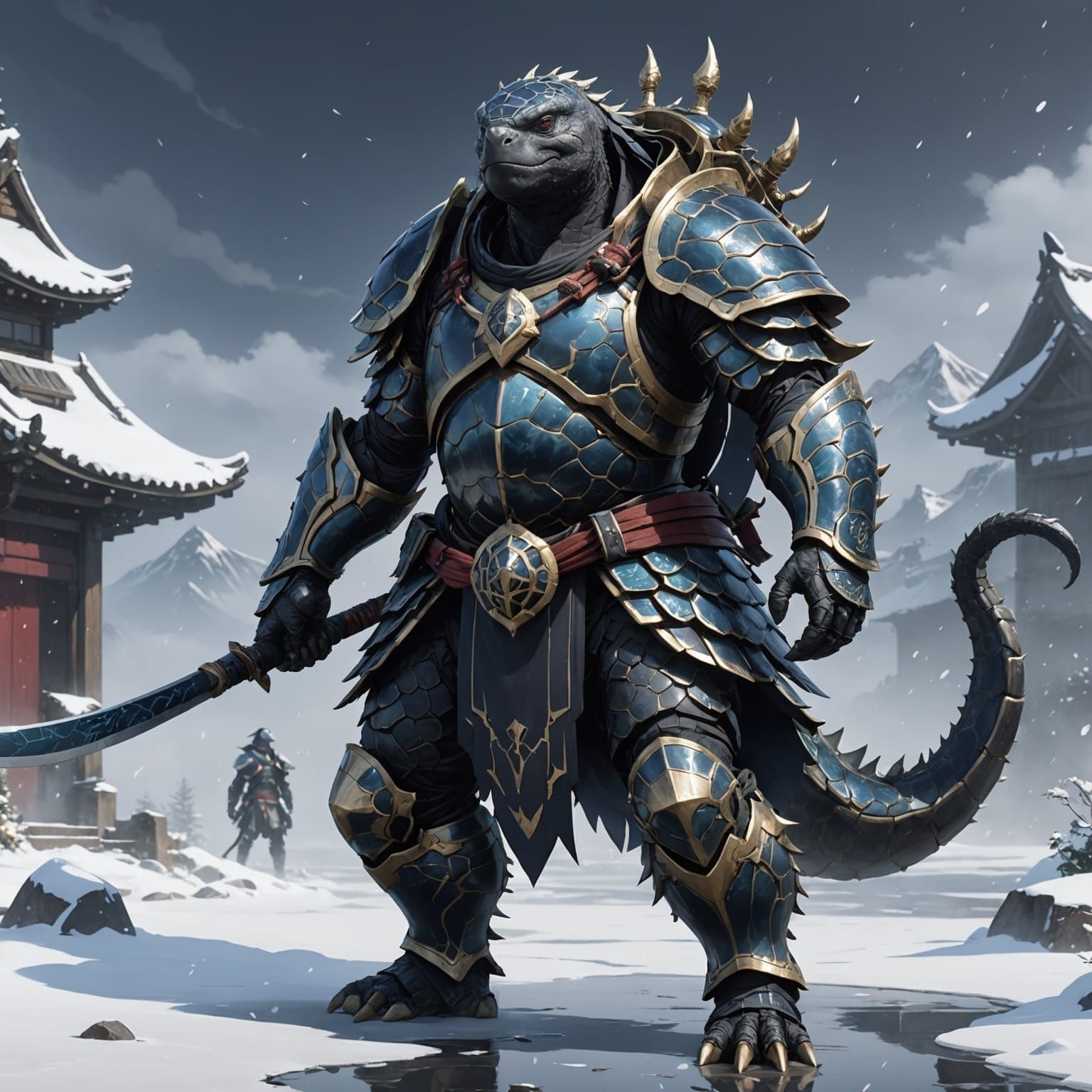 1536x1536 The Black Tortoise Genbu Genbu, Divine Beast of W