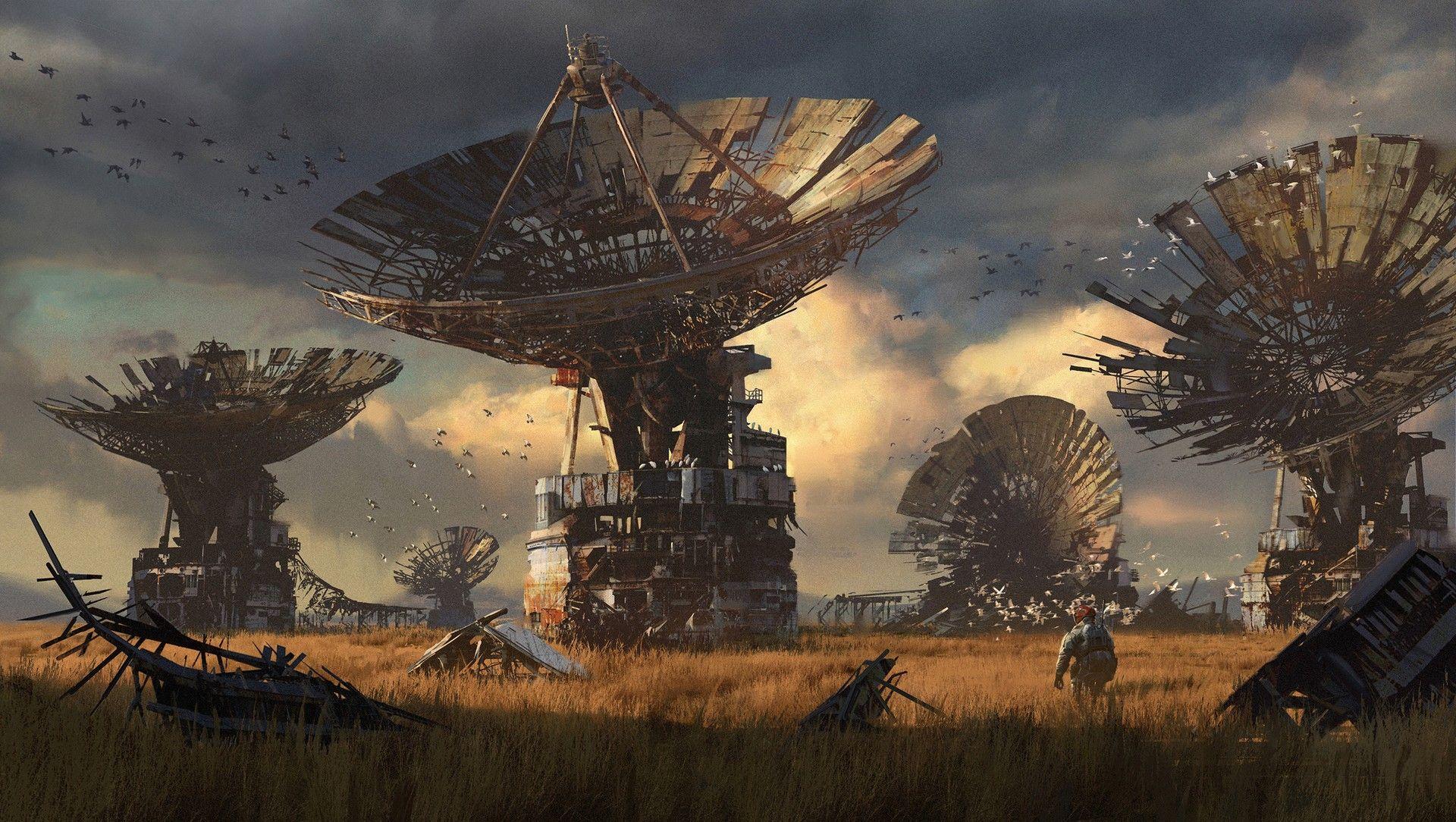 1920x1084 #apocalyptic, #satellite, #artwork, #concept art, #digital art, wallpaper. Mocah.org HD Desktop Wallpaper