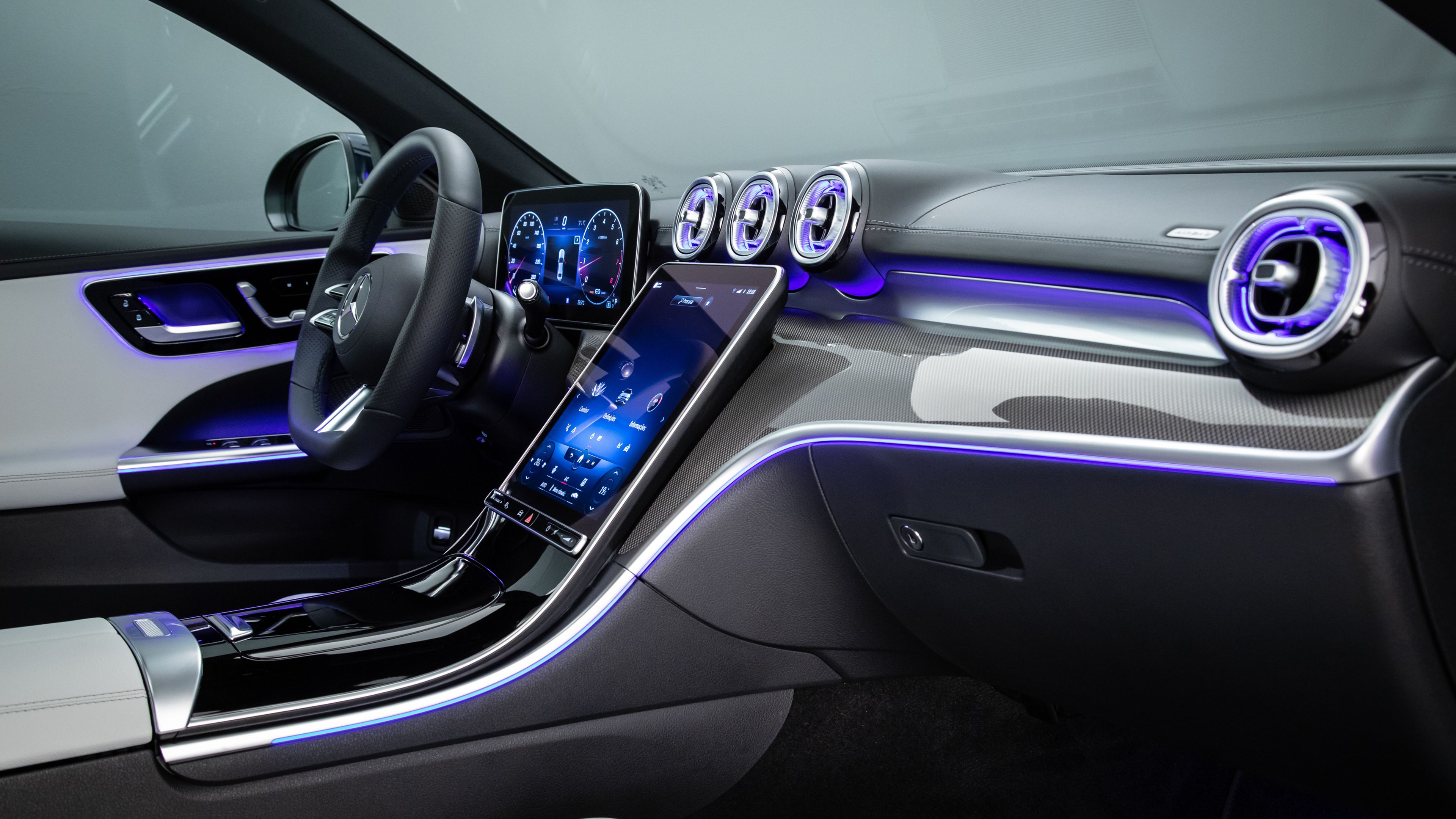 3840x2160 Mercedes Benz C 200 AMG Line 2022 4K Interior Wallpaper Car Wallpaper