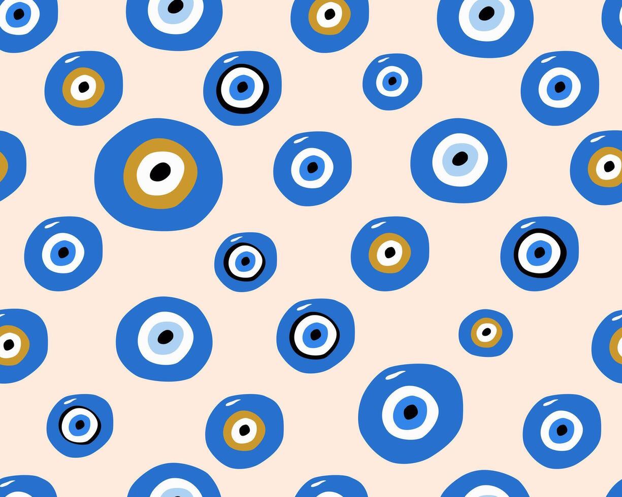 1225x980 Evil eye seamless pattern. Blue colored textured background