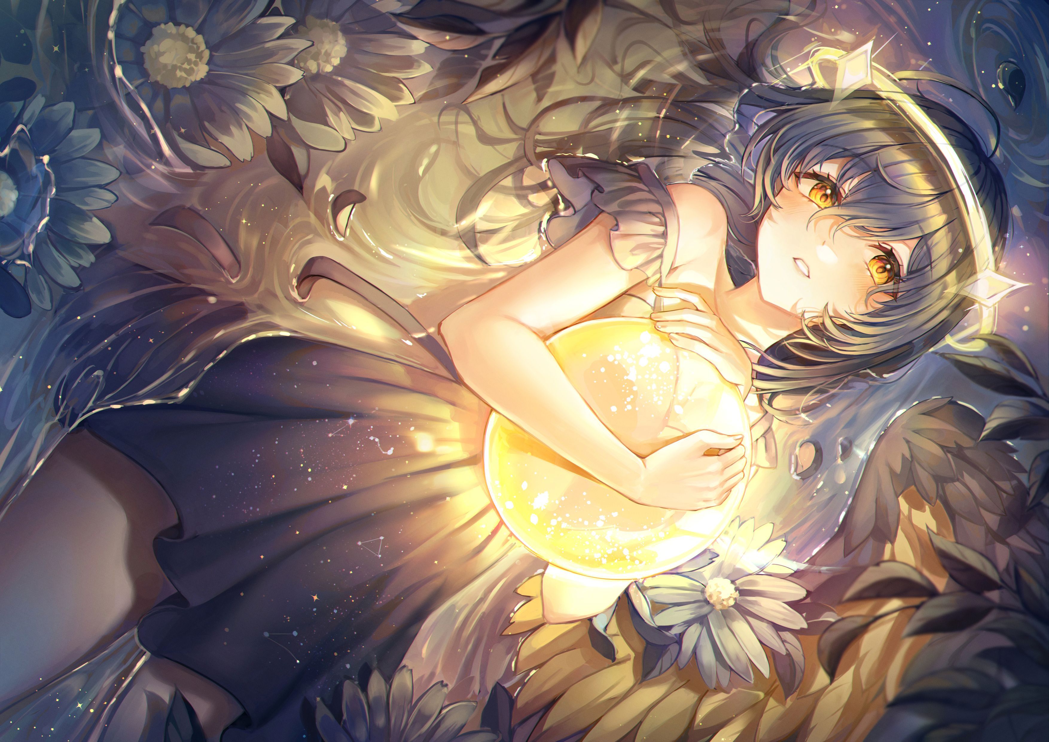 3508x2481 Desktop wallpaper: Anime, Girl, Lying Down 4K free download for PC. 1536751