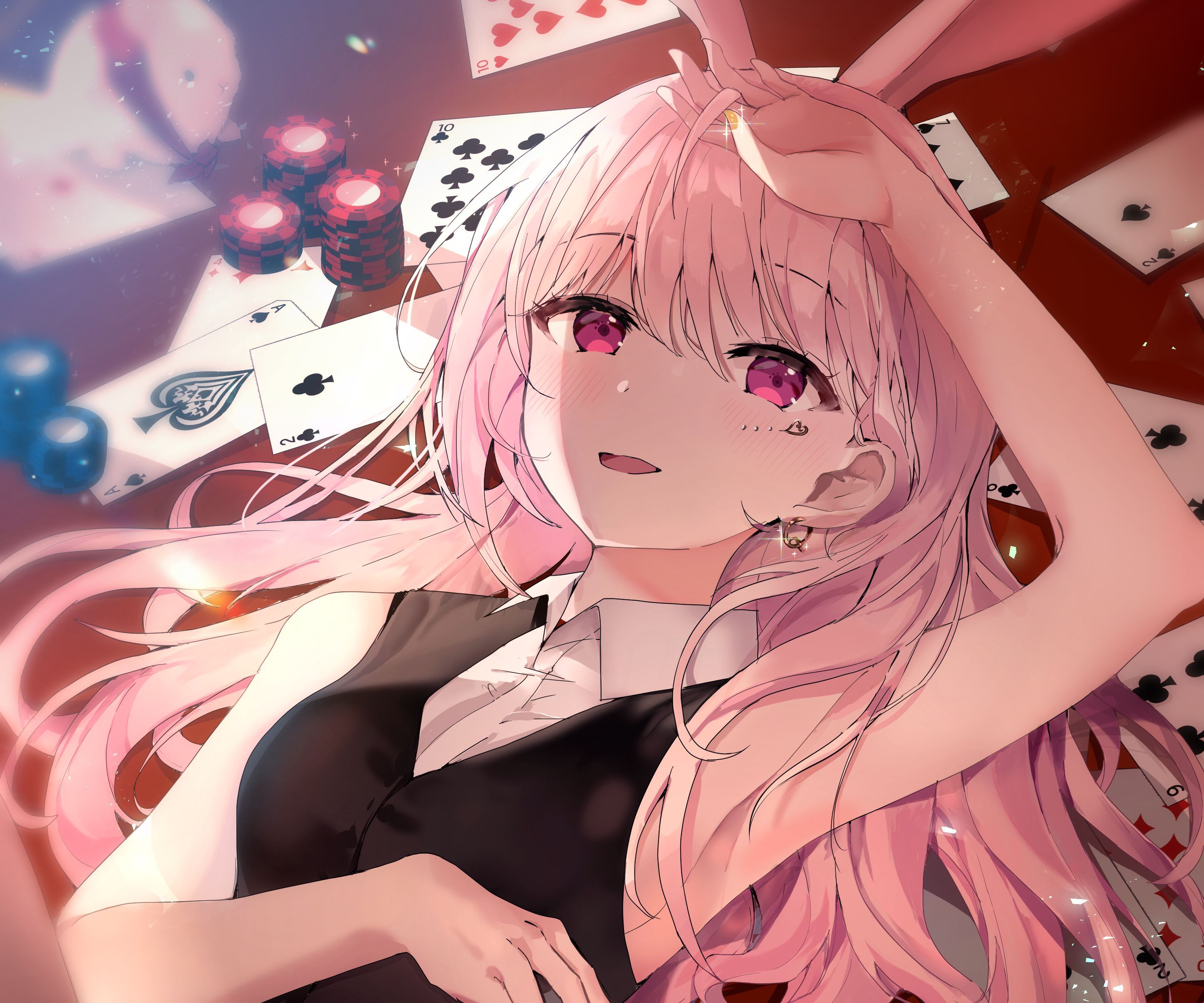 2894x2412 Desktop wallpaper: Anime, Girl, Lying Down 4K free download for PC. 1045787