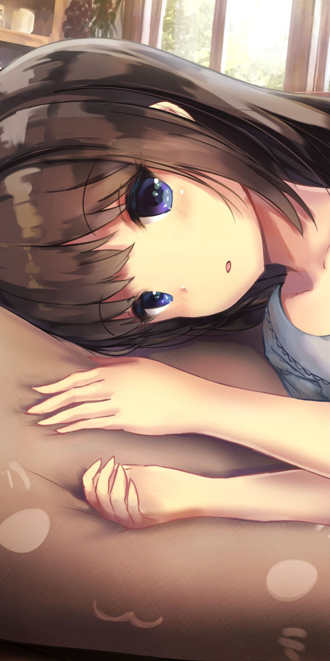 1080x2160 Cute Anime Girl Laying Down One Plus 5T, Honor 7x, Honor view Lg Q6 , HD 4k Wallpaper, Image, Background, Photos and Picture