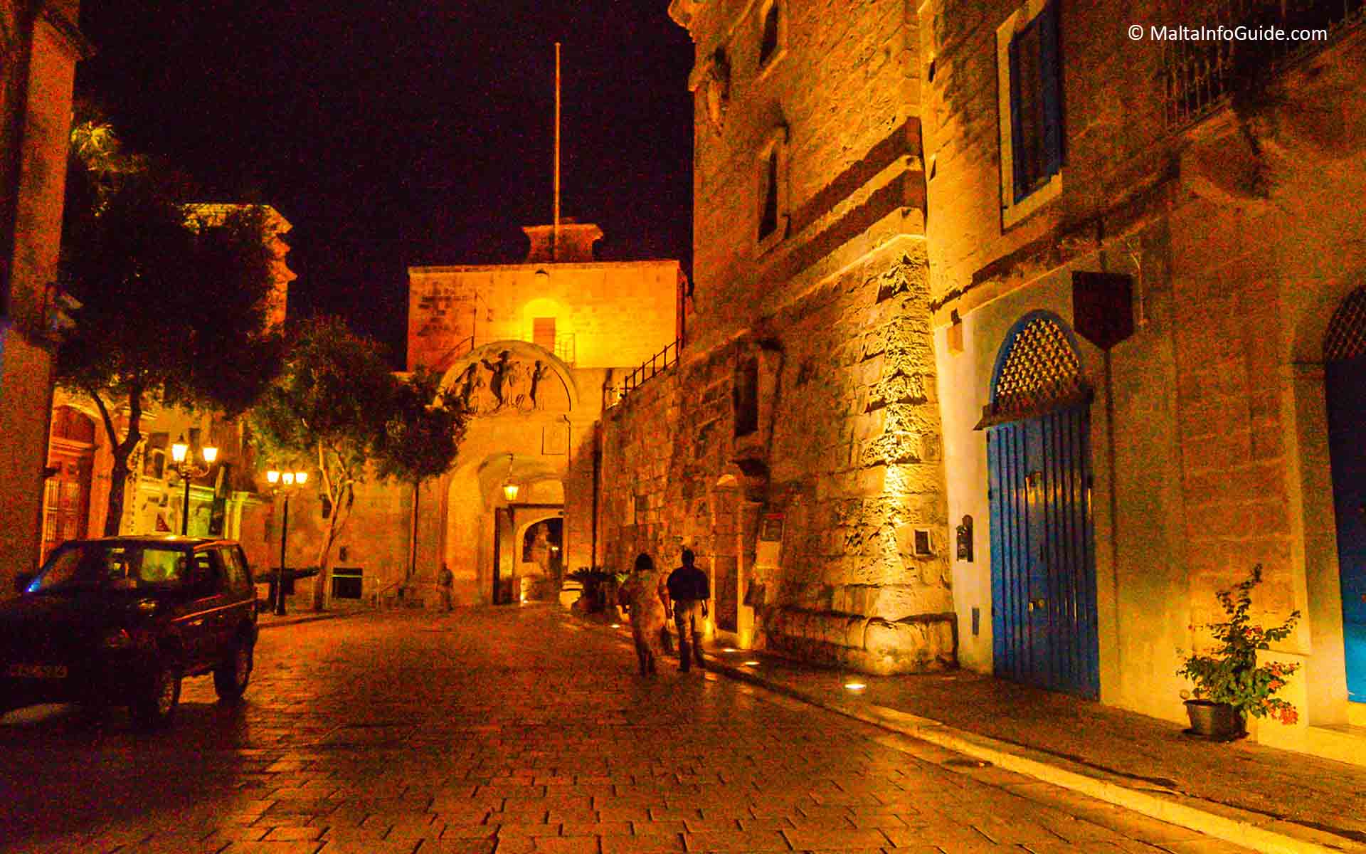 1920x1200 Malta Mdina Night Photo. Eye Catching Picture Taken