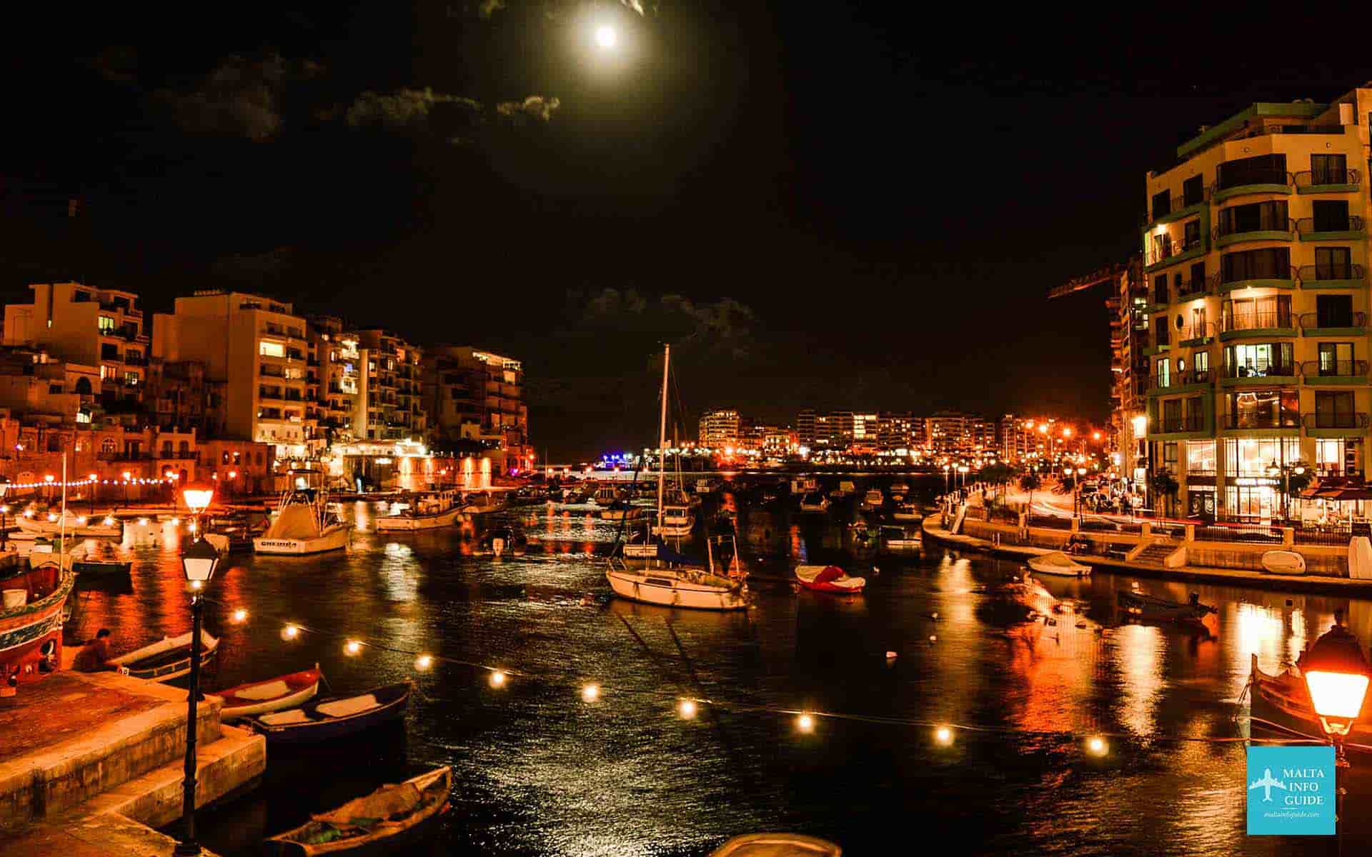 1920x1200 St. Julian's Malta Night Photo. Malta's Nightlife Hotspot