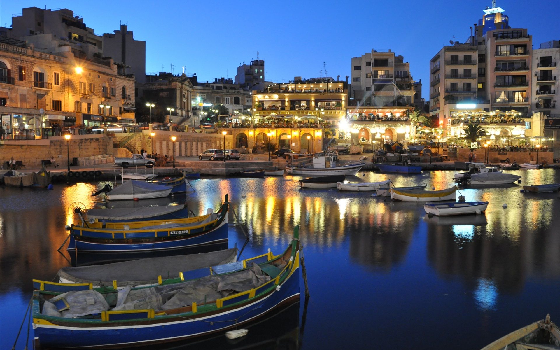 1920x1200 Malta Beautiful Night, Houses, Lights, Boats 750x1334 IPhone 8 7 6 6S Wallpaper, Background, Picture, Image